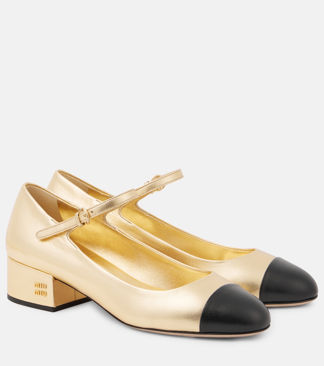 Pumps Mary Jane in pelle metallizzata | Miu Miu