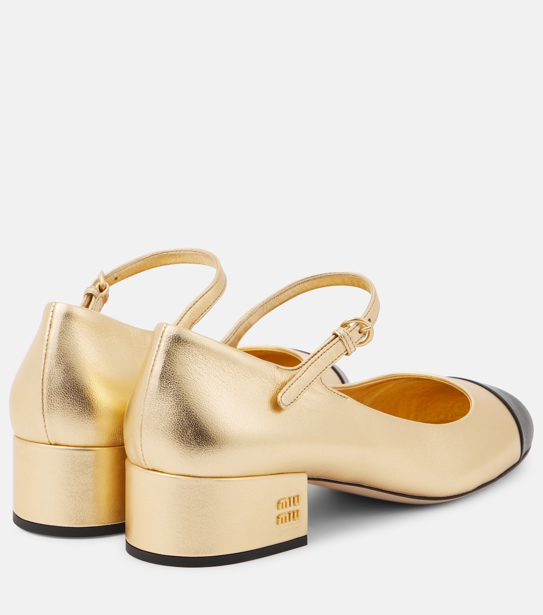 Pumps Mary Jane in pelle metallizzata | Miu Miu