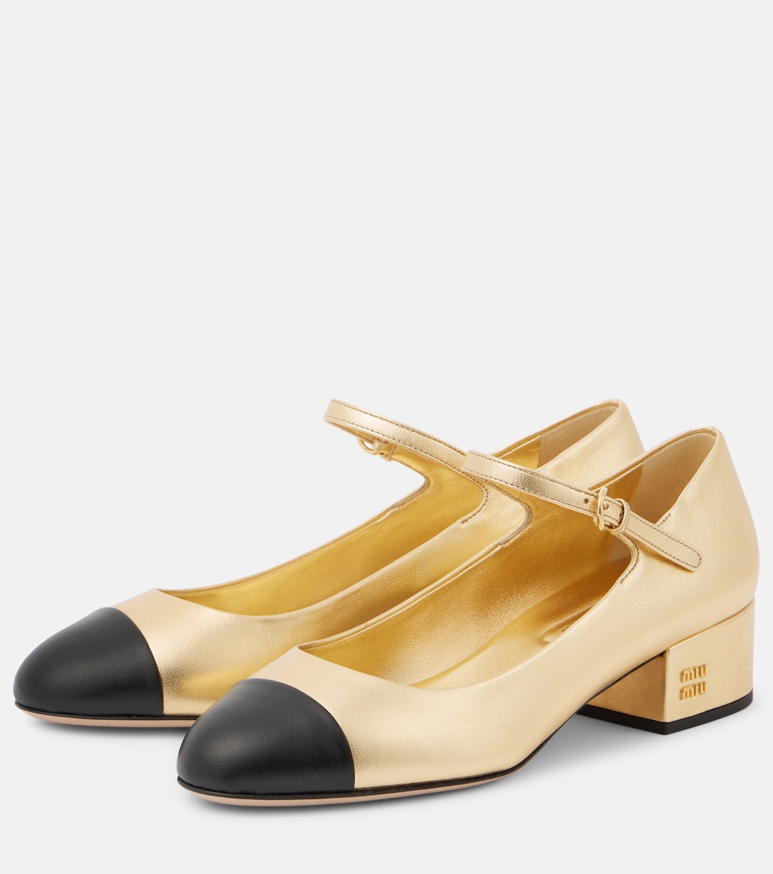 Pumps Mary Jane in pelle metallizzata | Miu Miu