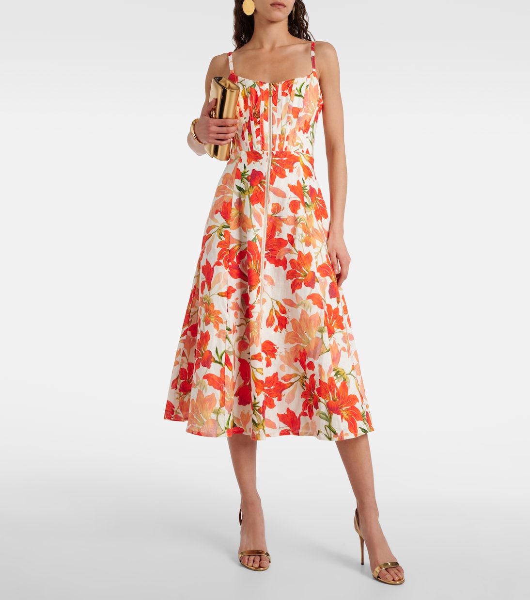 Bedrucktes Midikleid Tranquillity aus Leinen | Zimmermann
