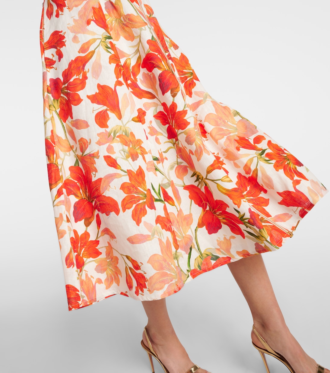 Bedrucktes Midikleid Tranquillity aus Leinen | Zimmermann