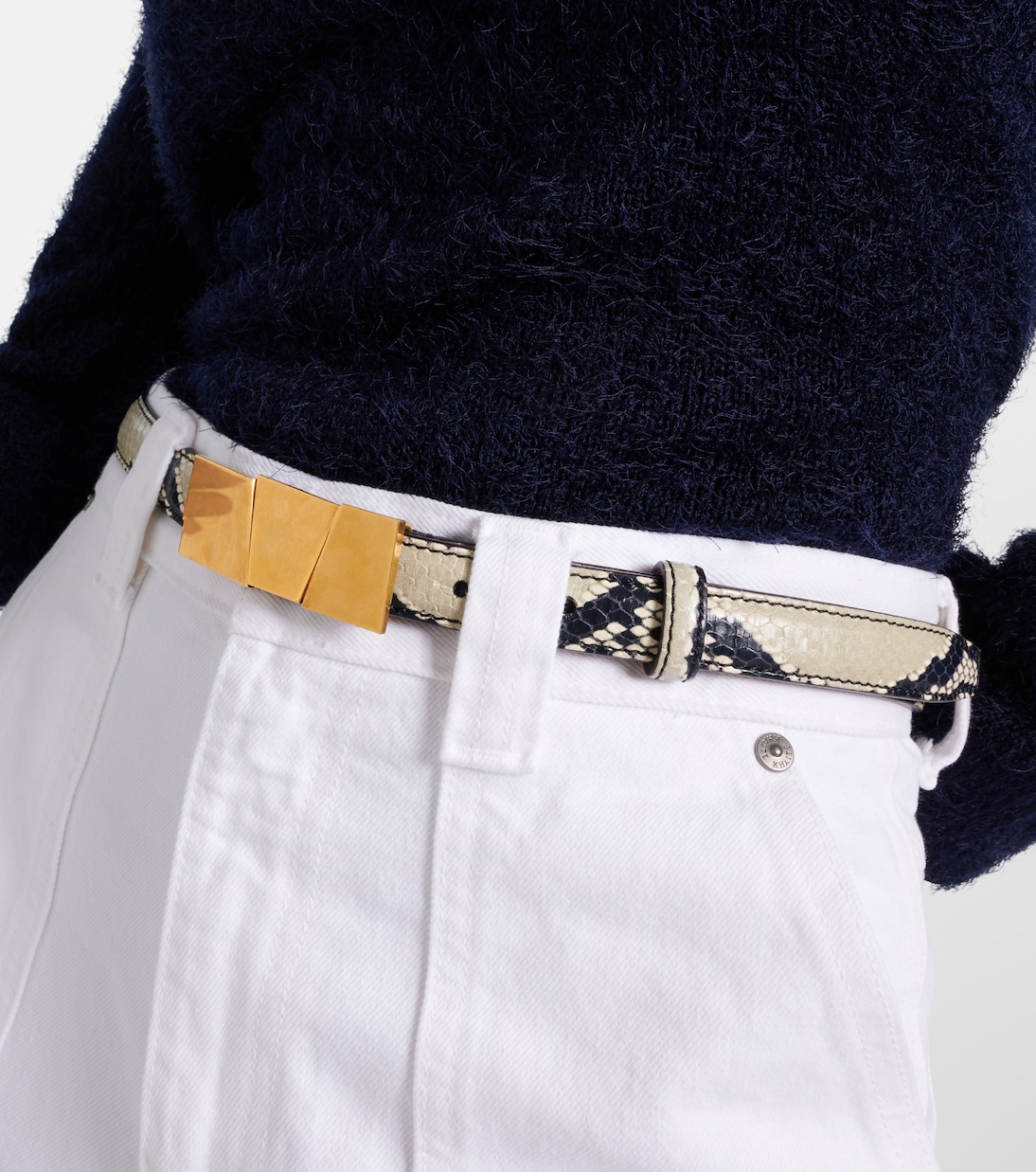 Axel Small snake-effect leather belt | Khaite