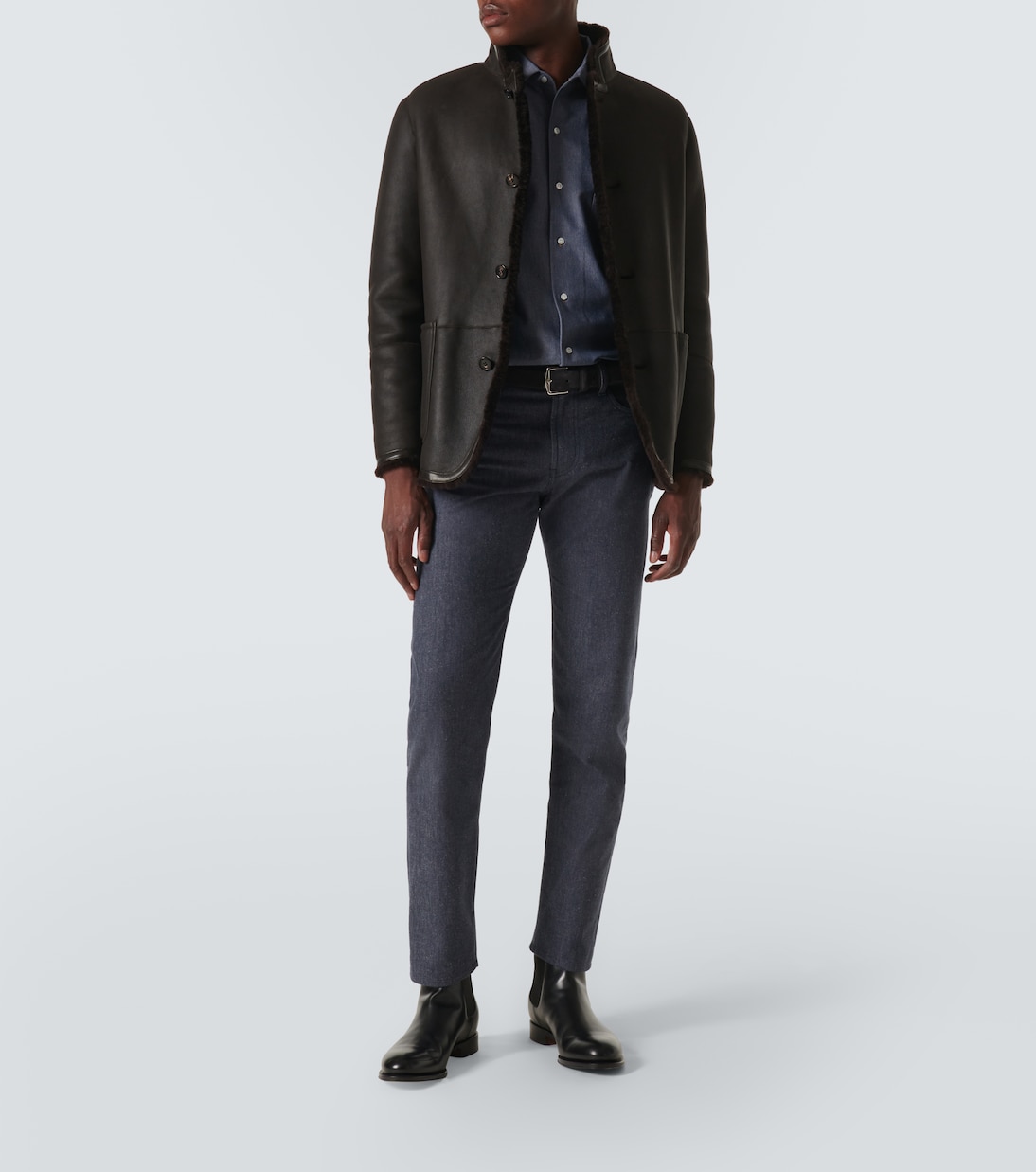 Lederjacke mit Shearling | Loro Piana