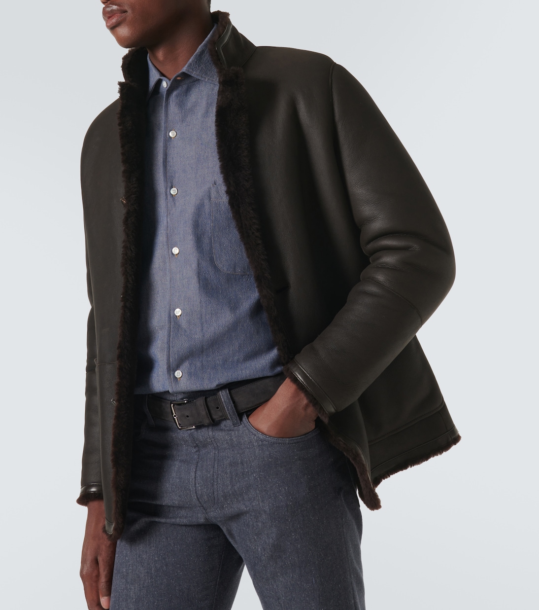 Lederjacke mit Shearling | Loro Piana