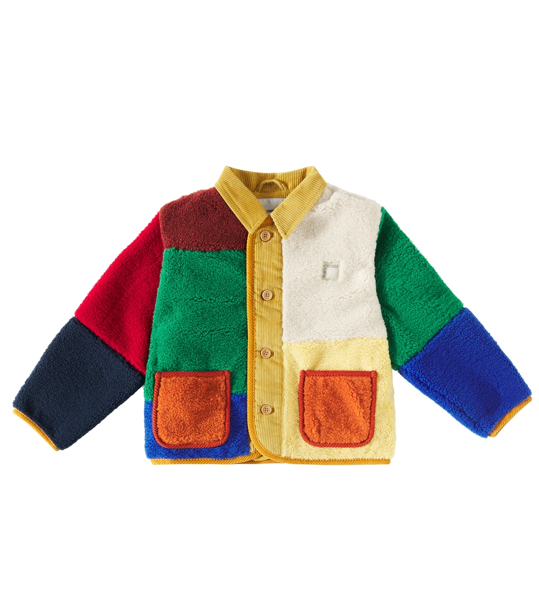 Colorblocked faux shearling jacket | Bobo Choses