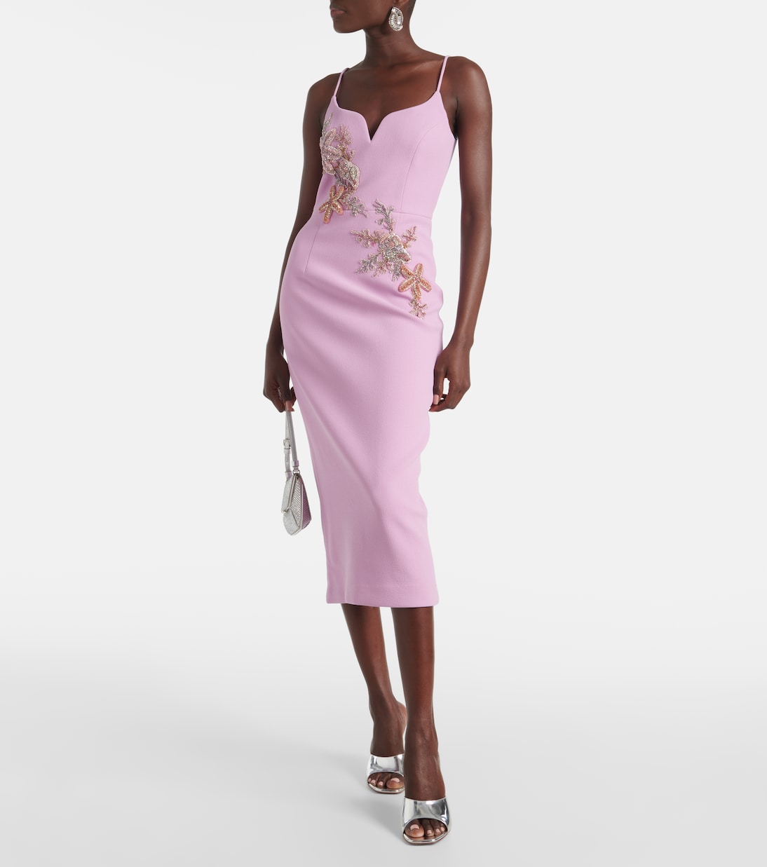 Verziertes Midikleid Chantara aus Crêpe | Rebecca Vallance