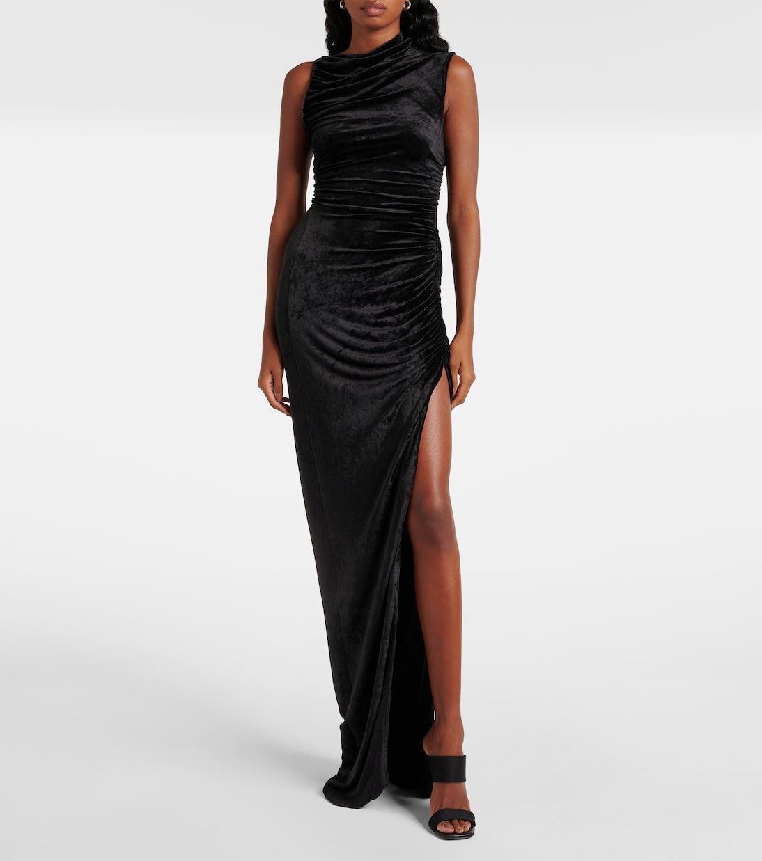 Lilies Svita ruched velvet jersey gown | Rick Owens