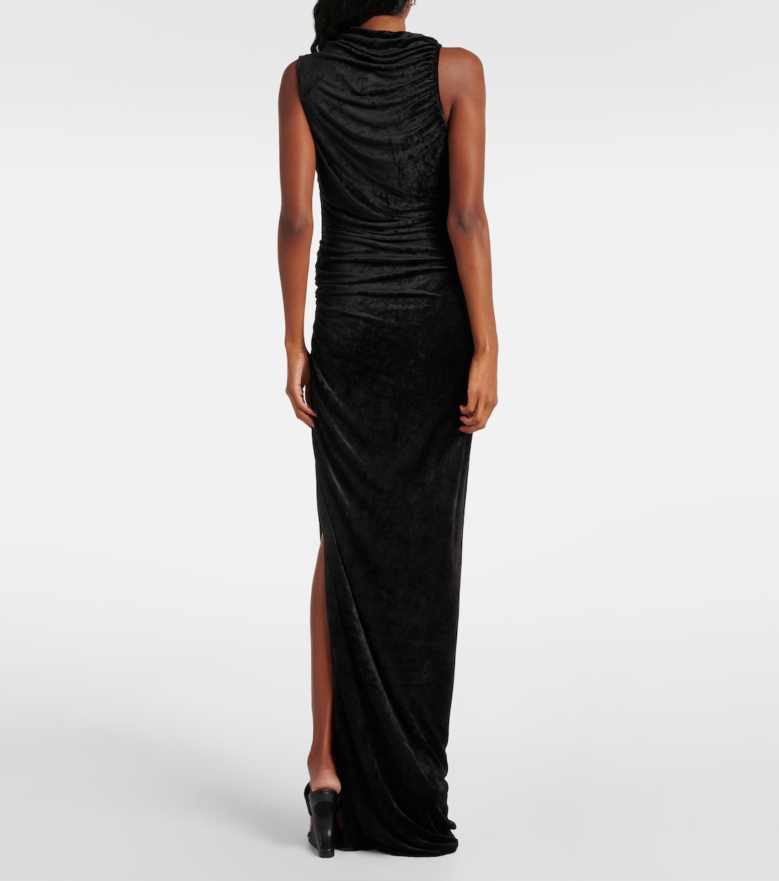 Lilies Svita ruched velvet jersey gown | Rick Owens