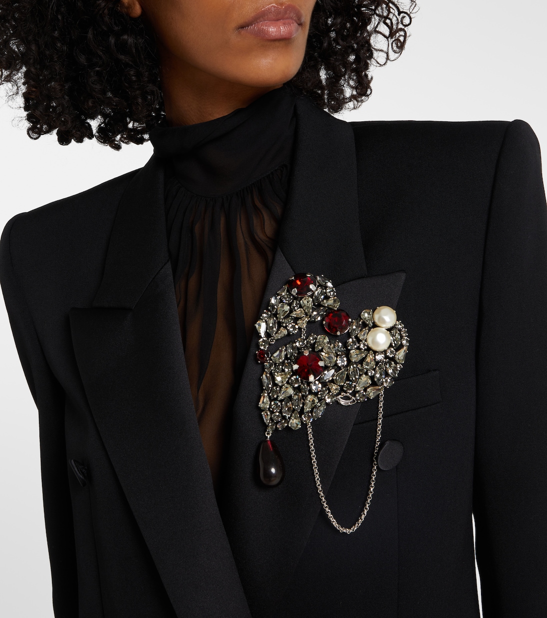 Collana con pendente e cristalli | Saint Laurent