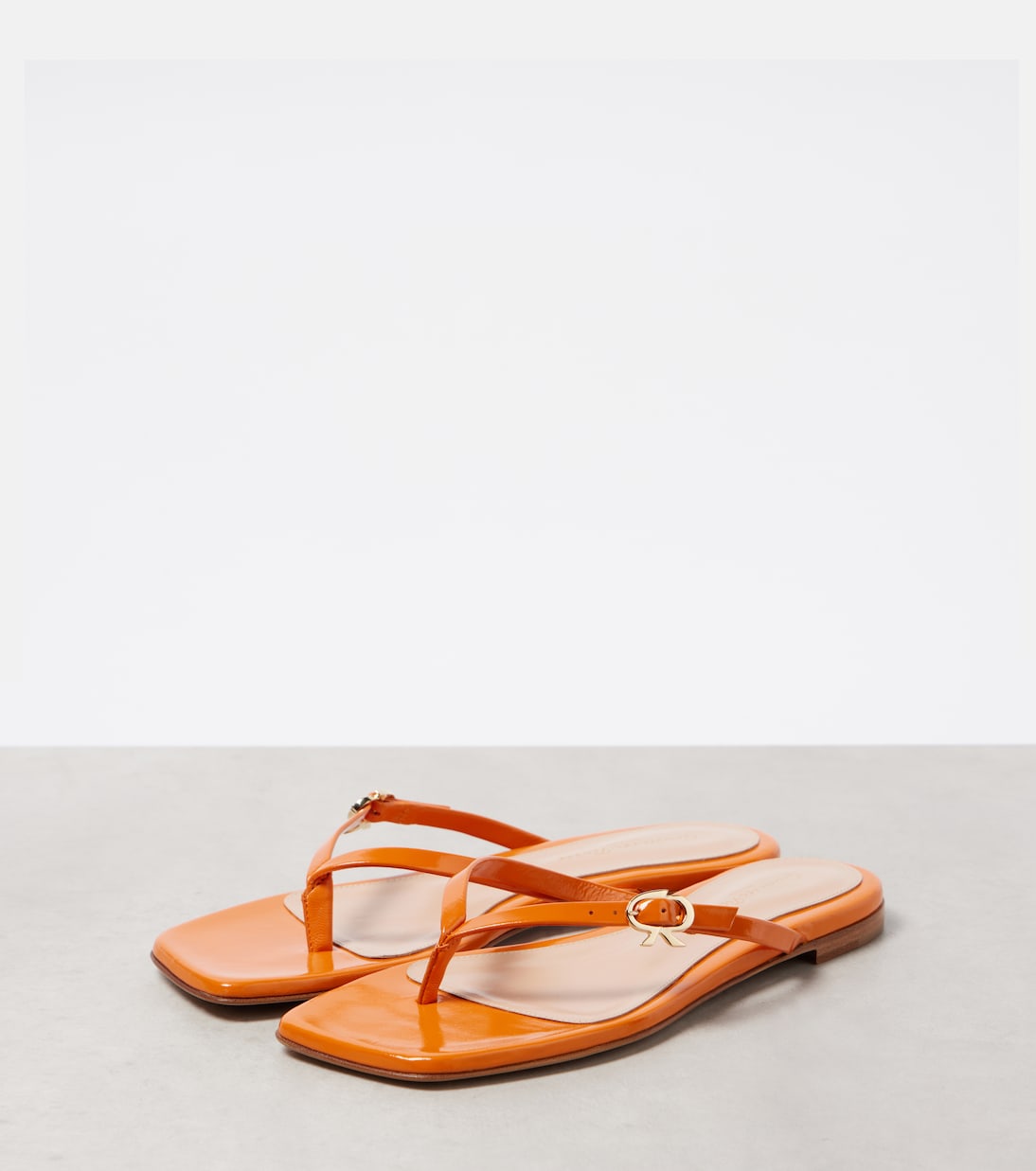 Ribbon patent leather thong sandals | Gianvito Rossi