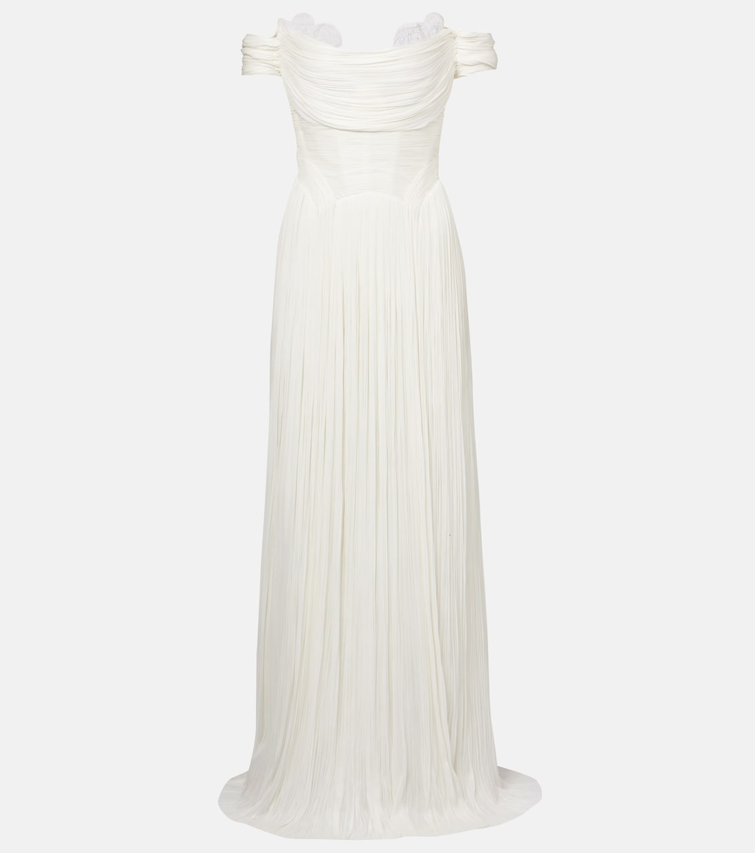 Robe longue Sharon en soie à encolure bardot | Maria Lucia Hohan