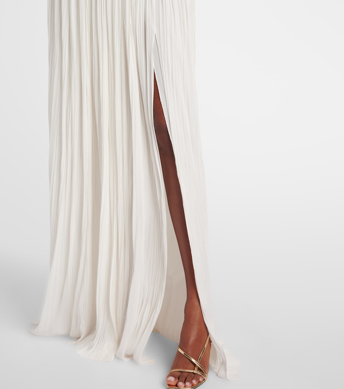 Robe longue Sharon en soie à encolure bardot | Maria Lucia Hohan