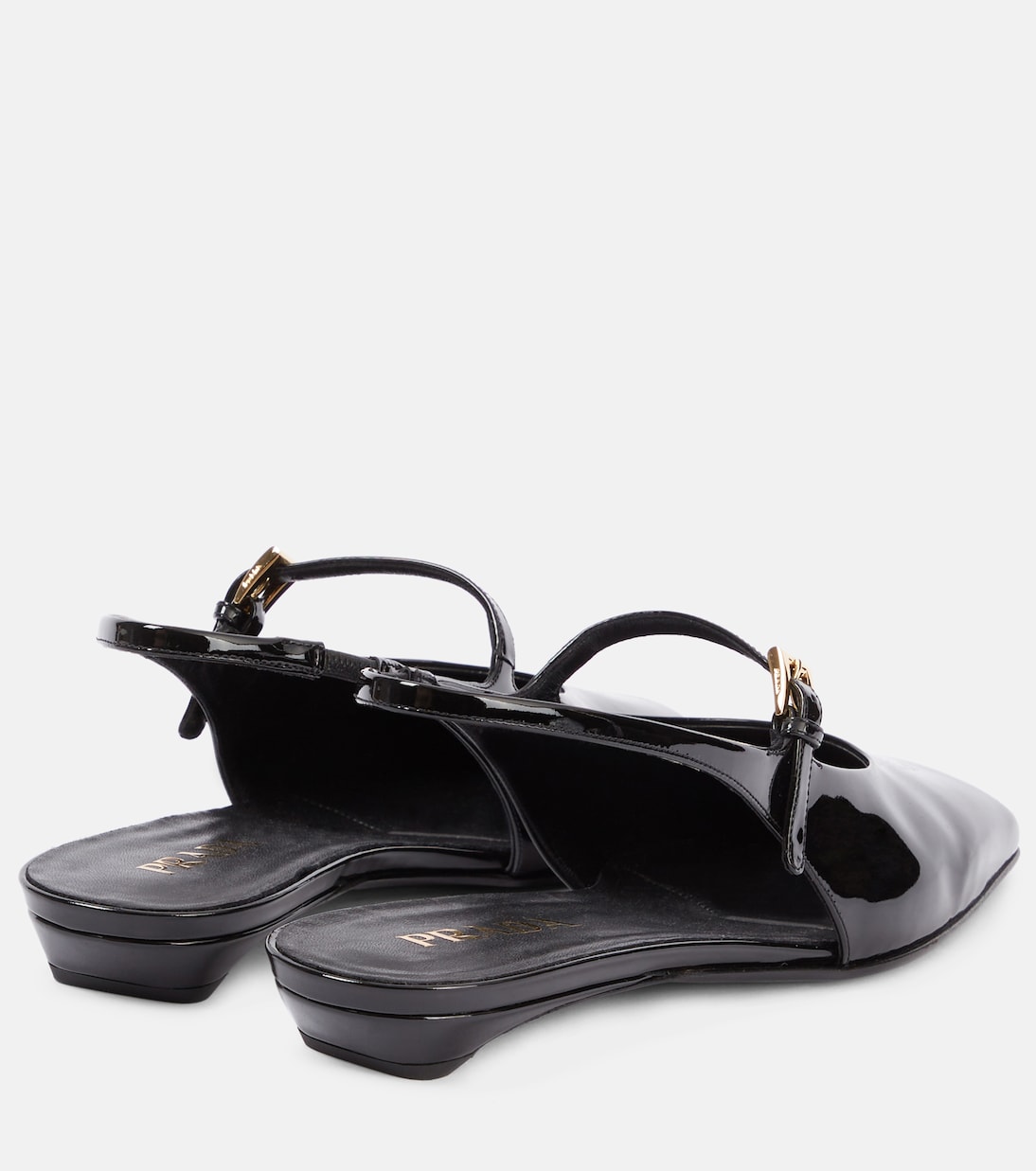 Ballerines slingback en cuir verni | Prada