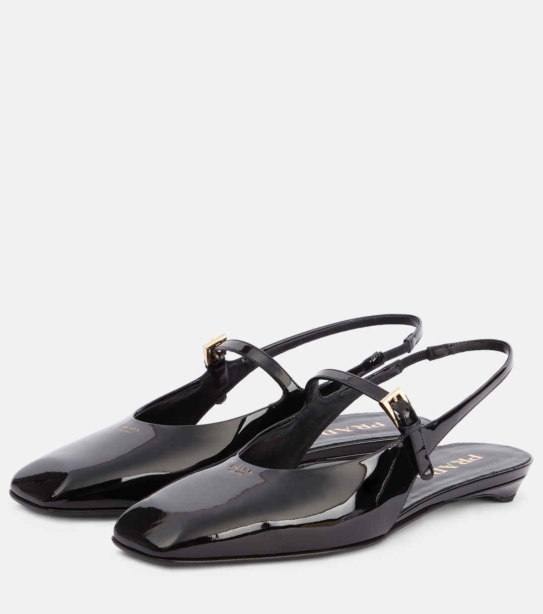 Ballerines slingback en cuir verni | Prada