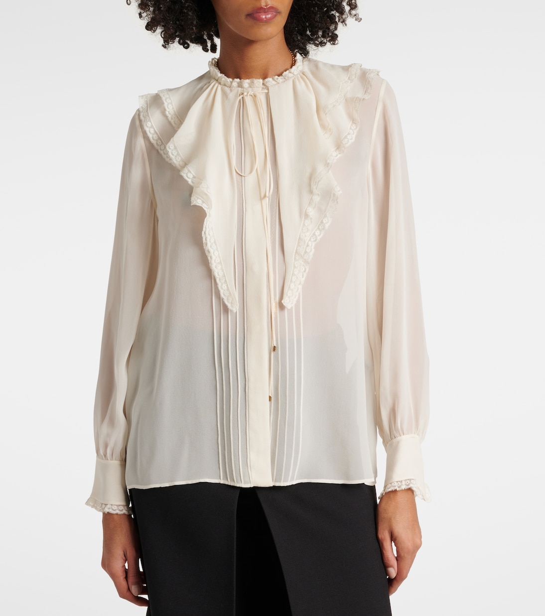 Blusa in seta con pizzo | Chloé