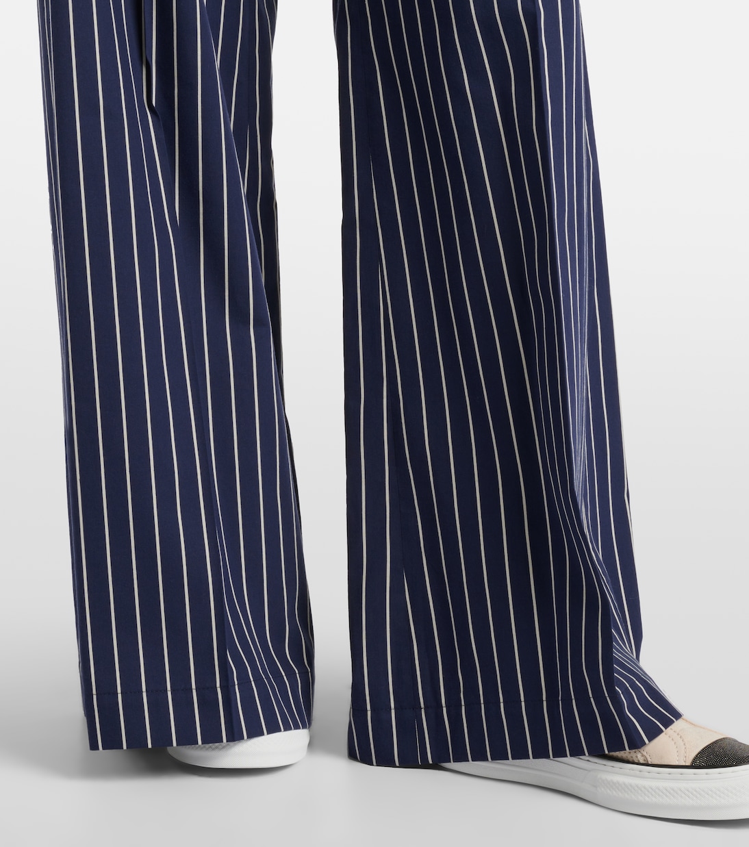 Pantaloni a gamba larga in cotone e seta | Brunello Cucinelli