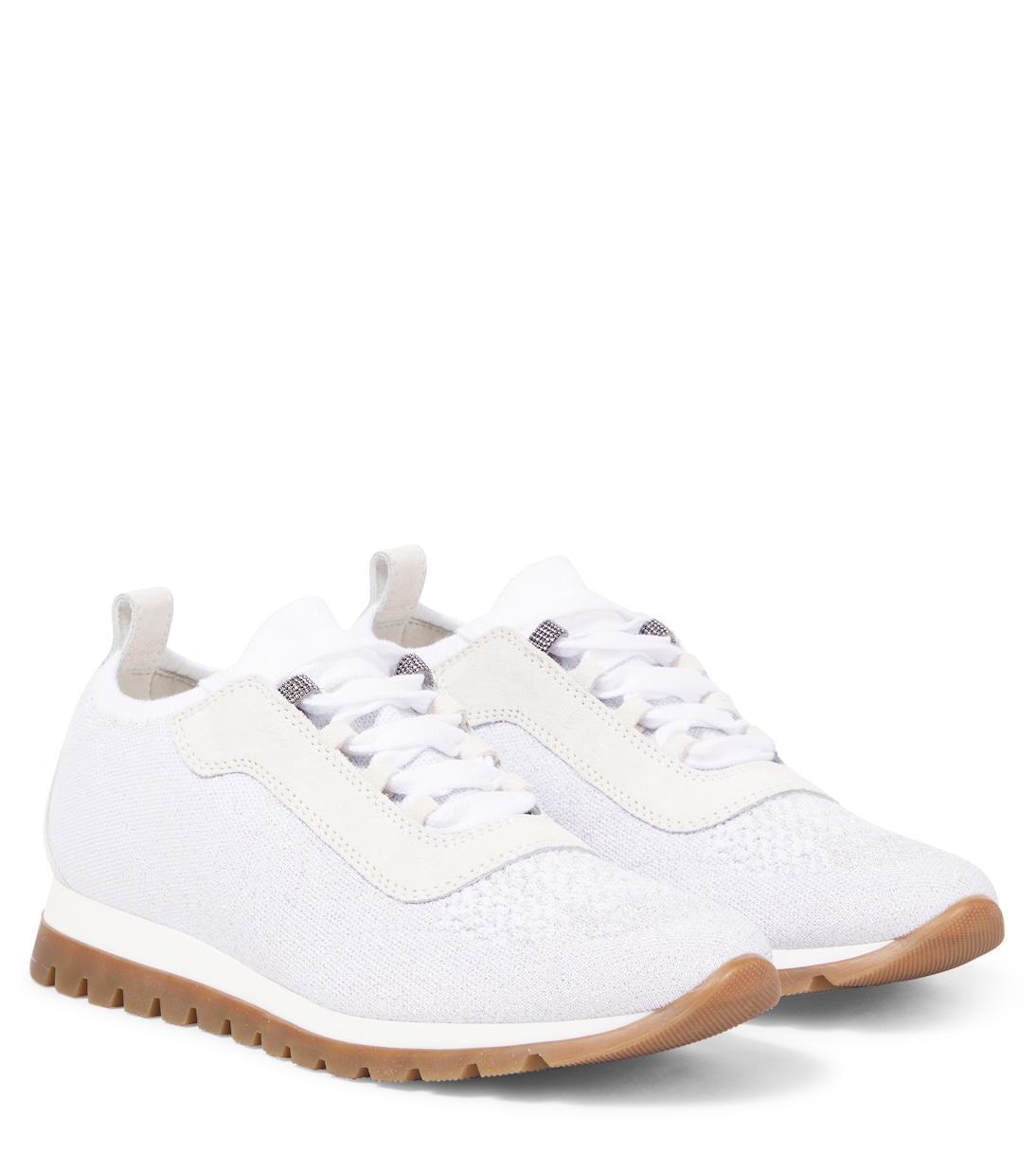 Suede-trimmed sneakers | Brunello Cucinelli Kids