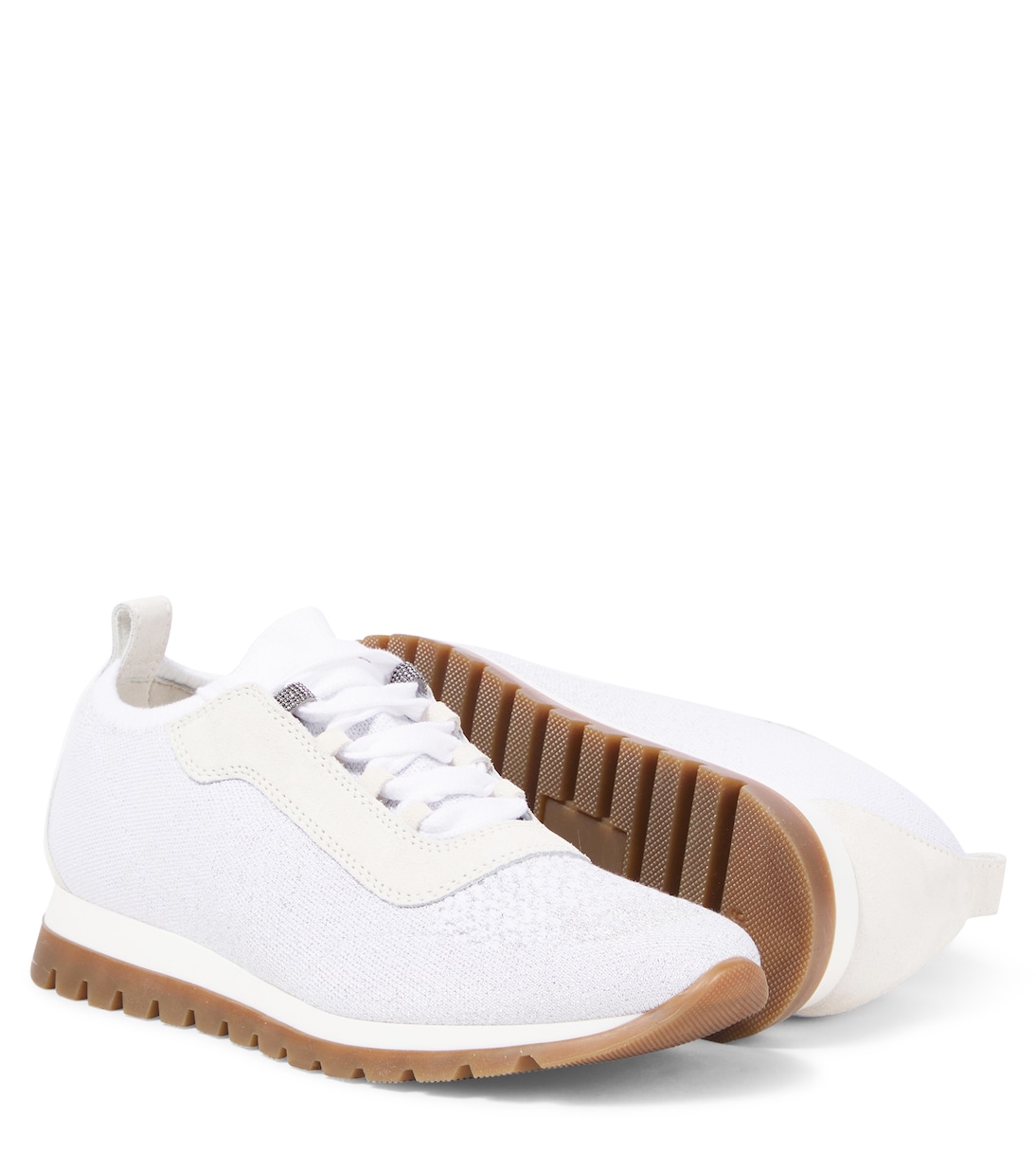 Suede-trimmed sneakers | Brunello Cucinelli Kids