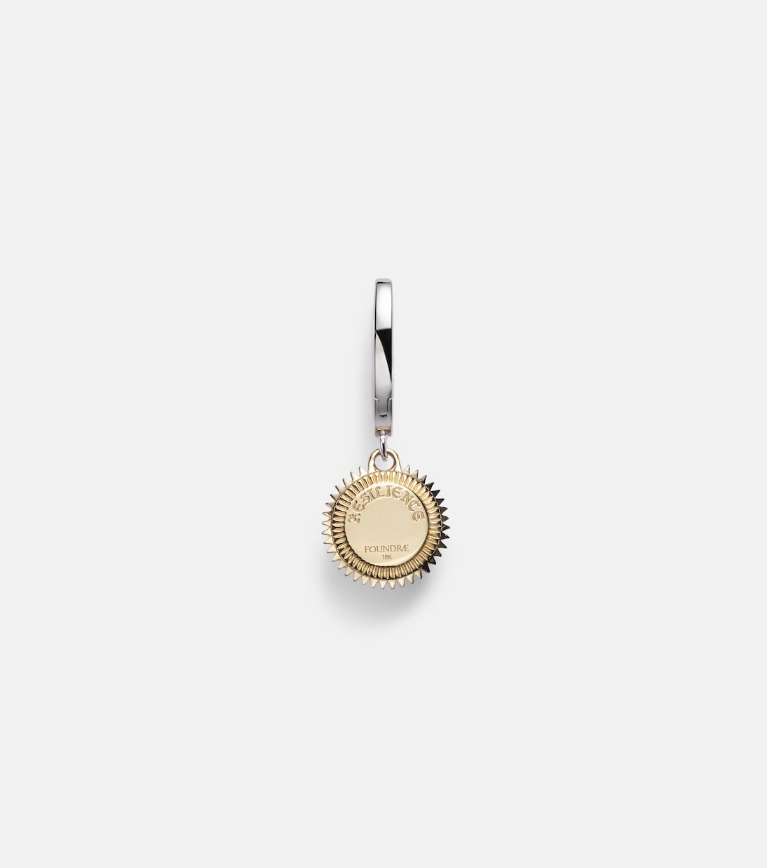 Orecchini a cerchio unico FOUNDRAE in oro giallo e bianco 18kt con diamanti, design giovane e resiliente