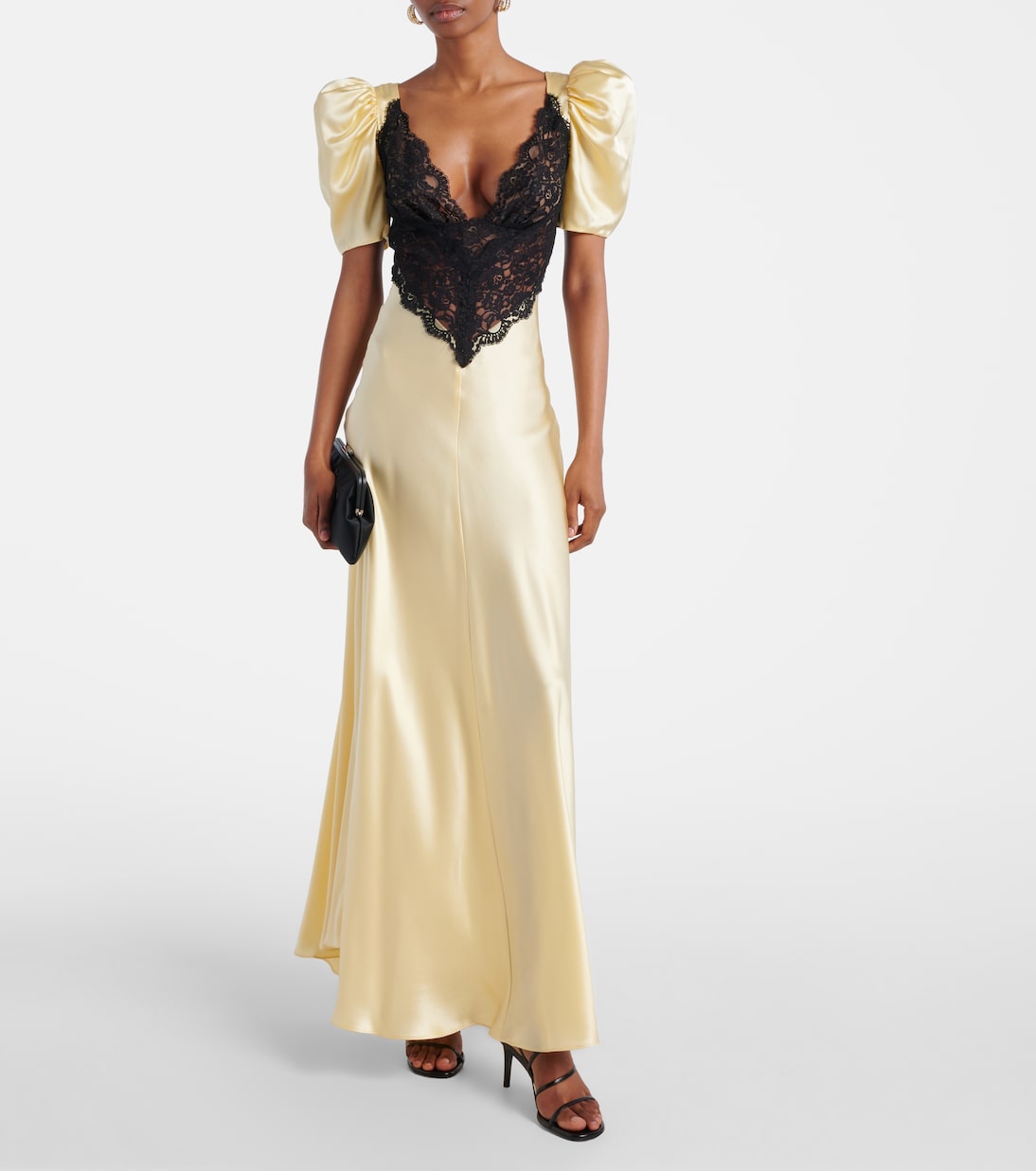 Lace-trimmed silk charmeuse gown | Rodarte