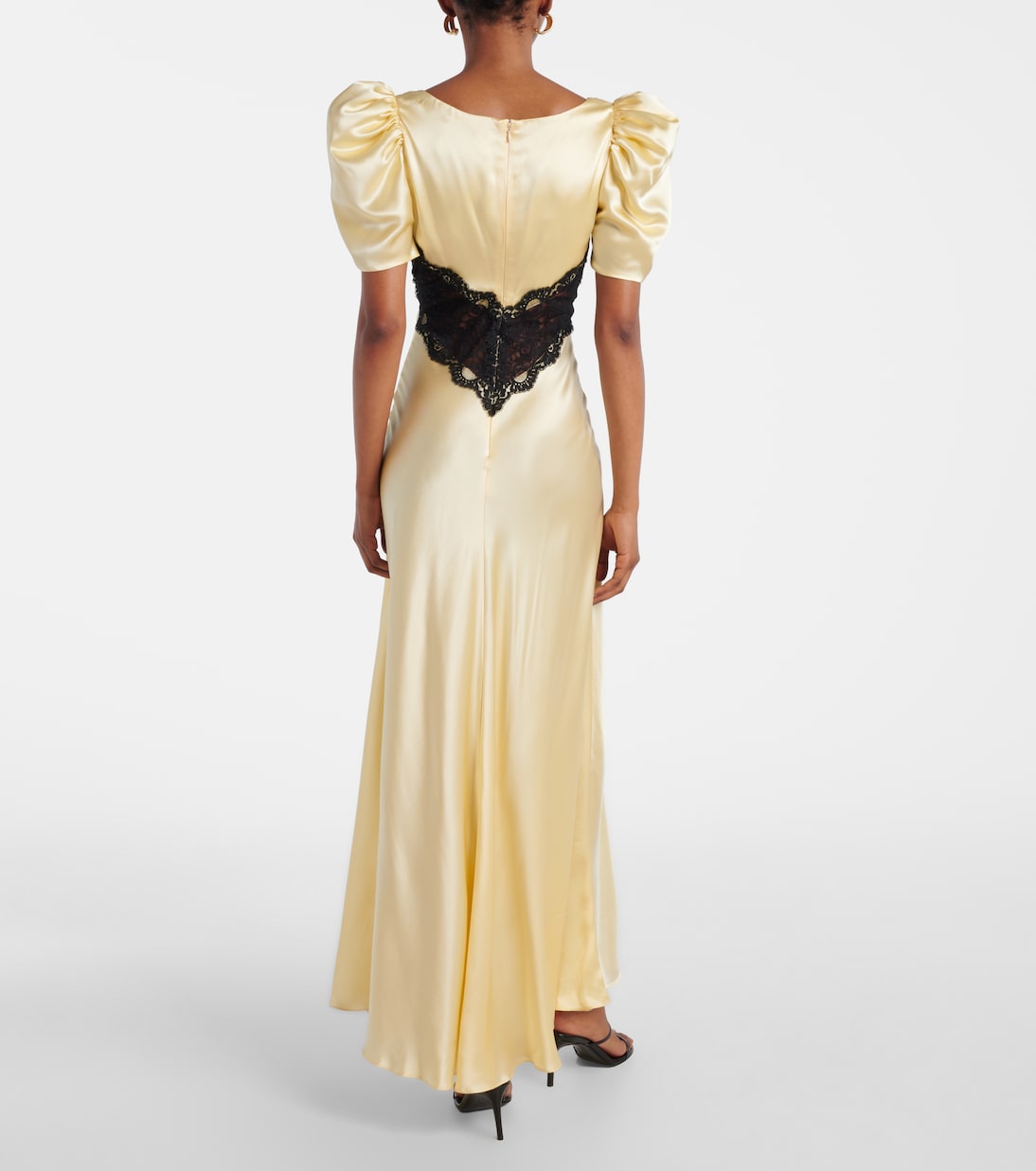 Lace-trimmed silk charmeuse gown | Rodarte