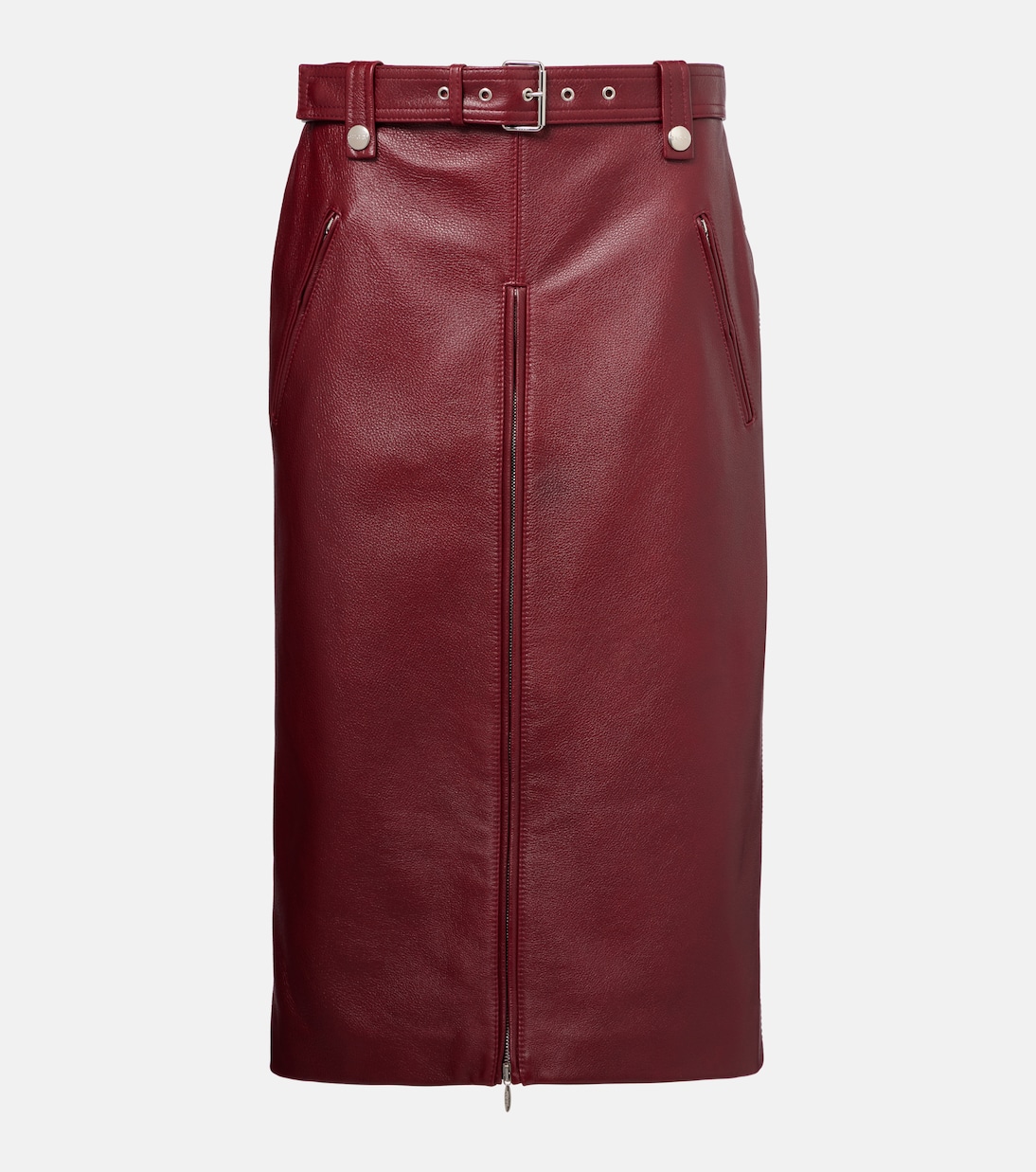 Falda midi de piel | Gucci