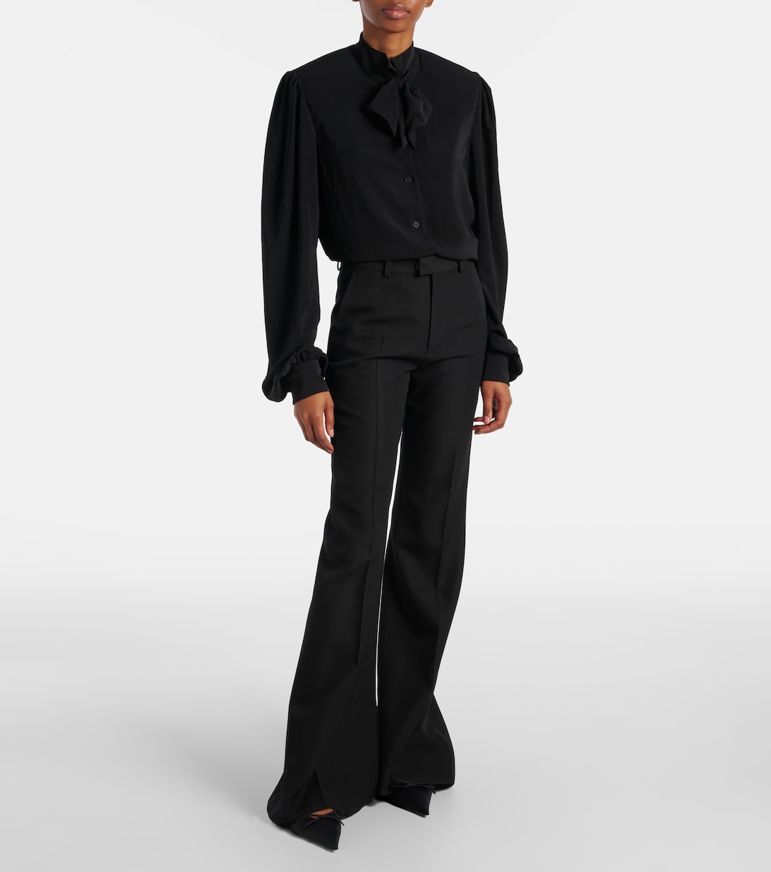 High-rise wool flared pants | Balenciaga