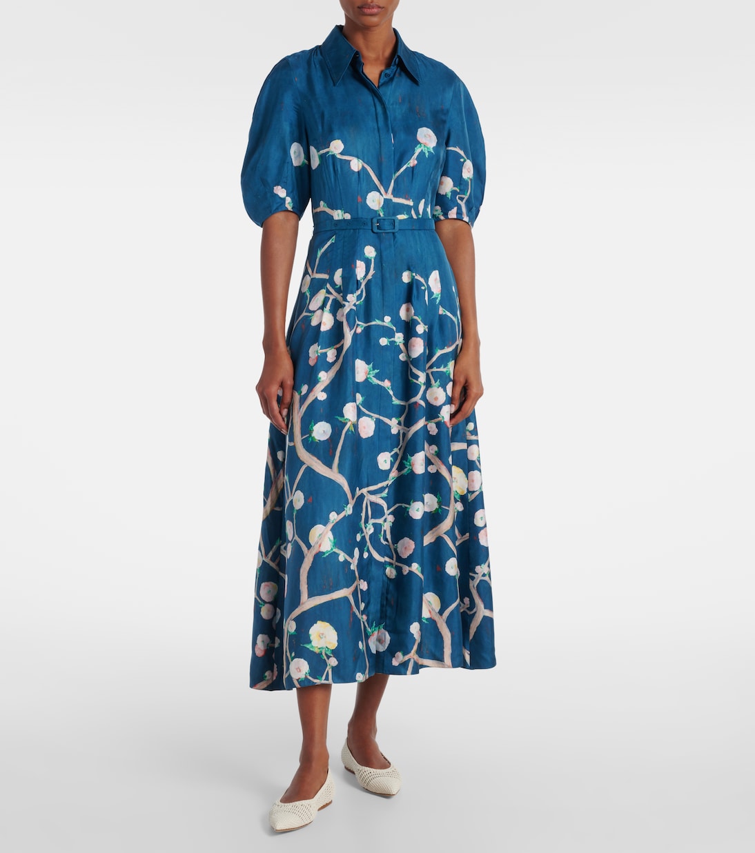 Abito chemisier Maude in seta con stampa floreale | Gabriela Hearst
