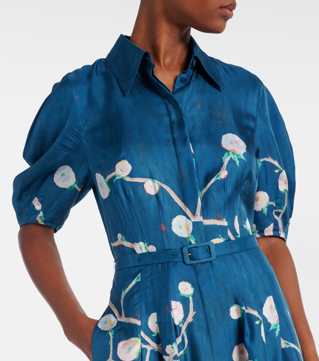 Abito chemisier Maude in seta con stampa floreale | Gabriela Hearst