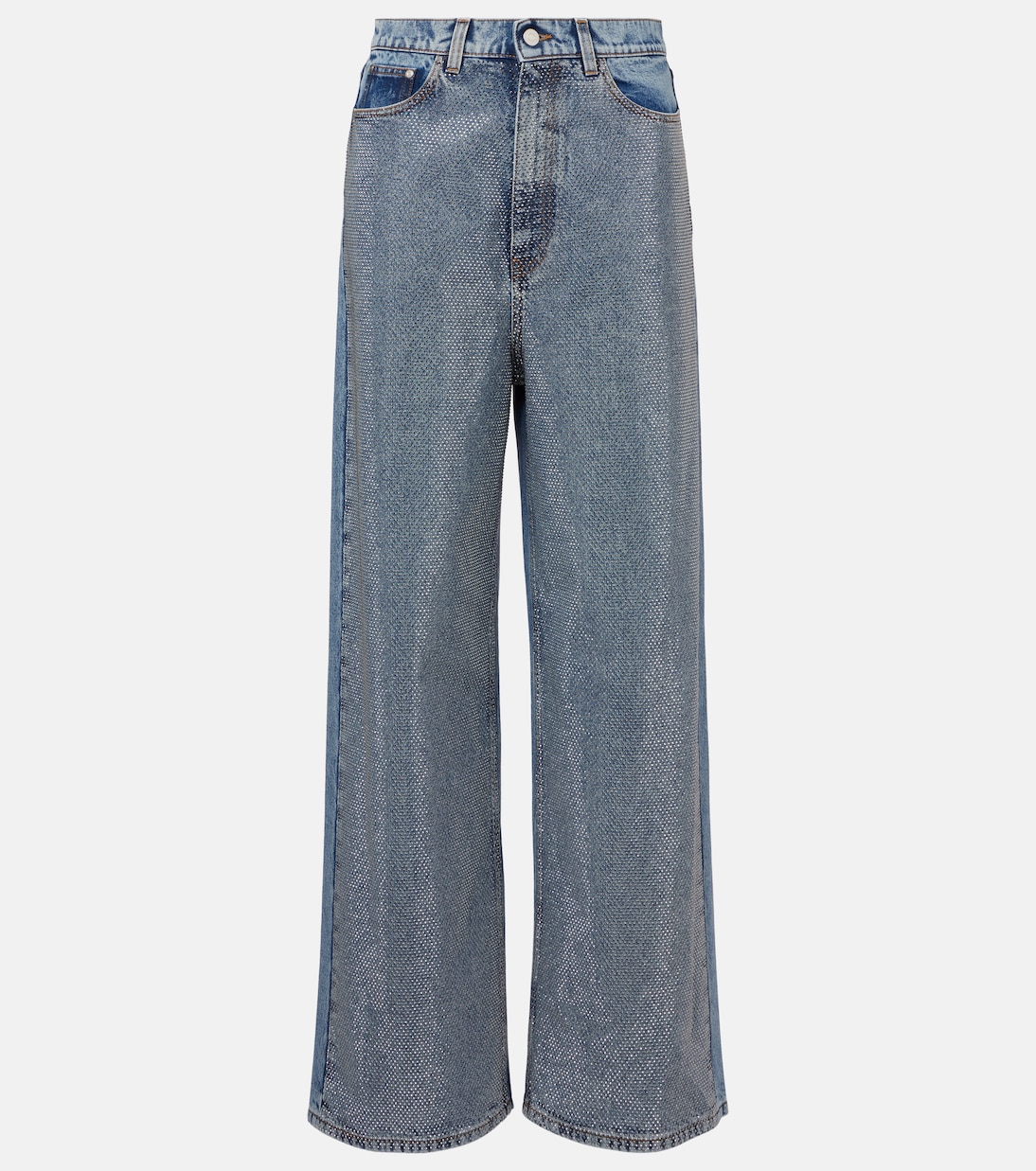 Jeans a gamba larga con cristalli | Stella McCartney