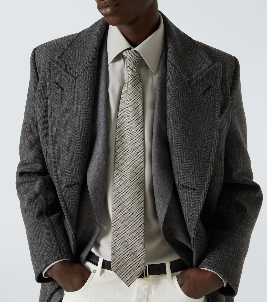 Prince of Wales check silk tie | Tom Ford