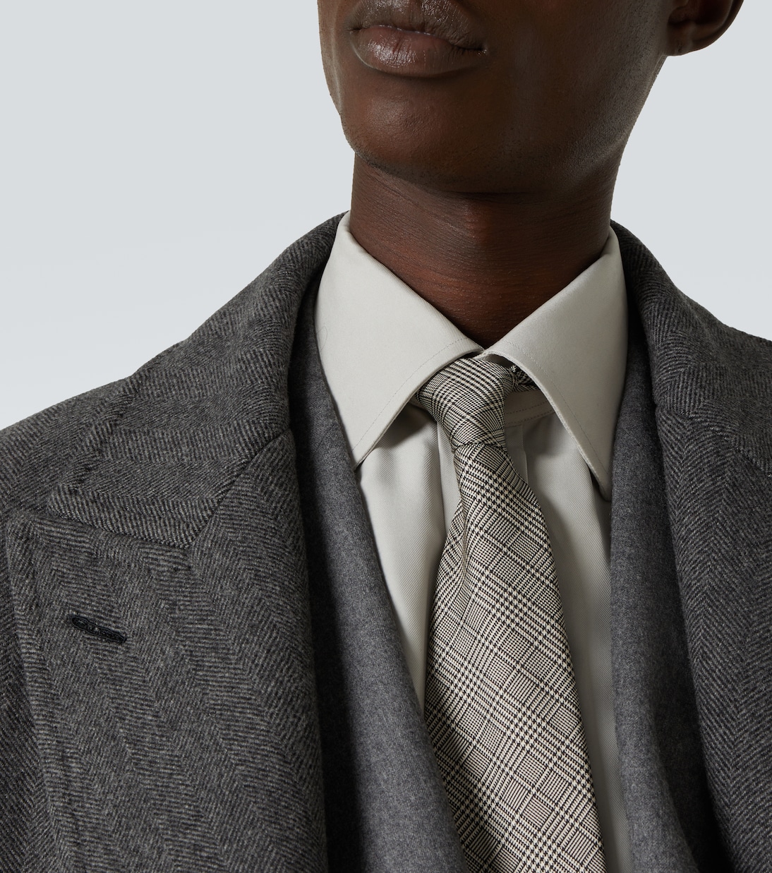 Prince of Wales check silk tie | Tom Ford