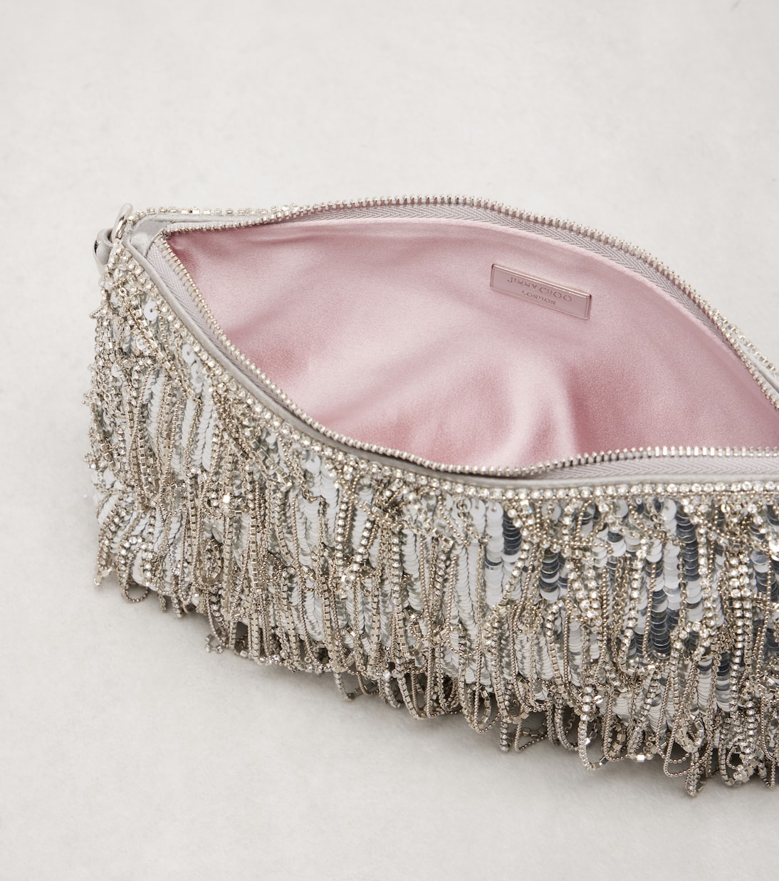 Callie Mini sequined satin clutch | Jimmy Choo