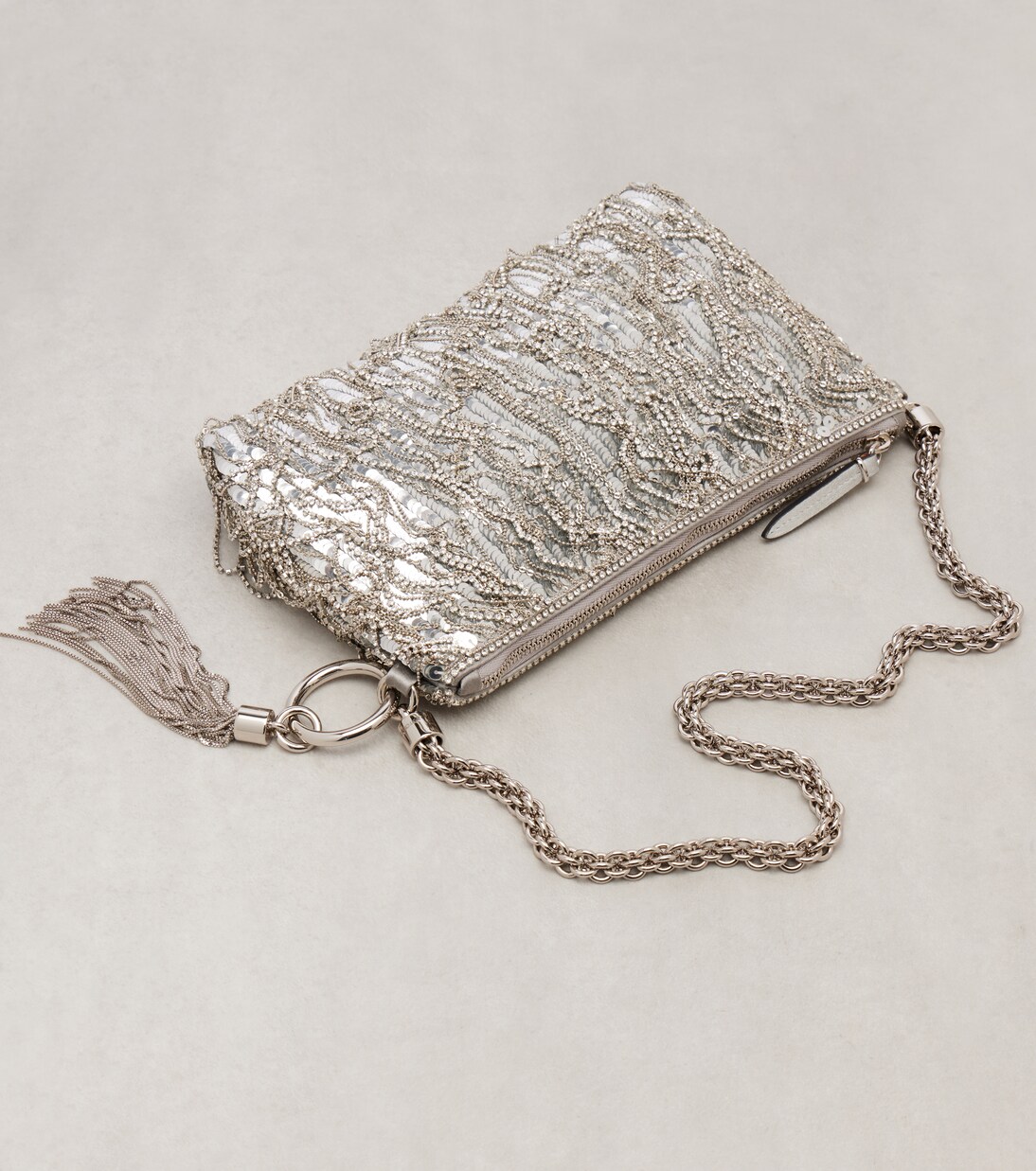Callie Mini sequined satin clutch | Jimmy Choo