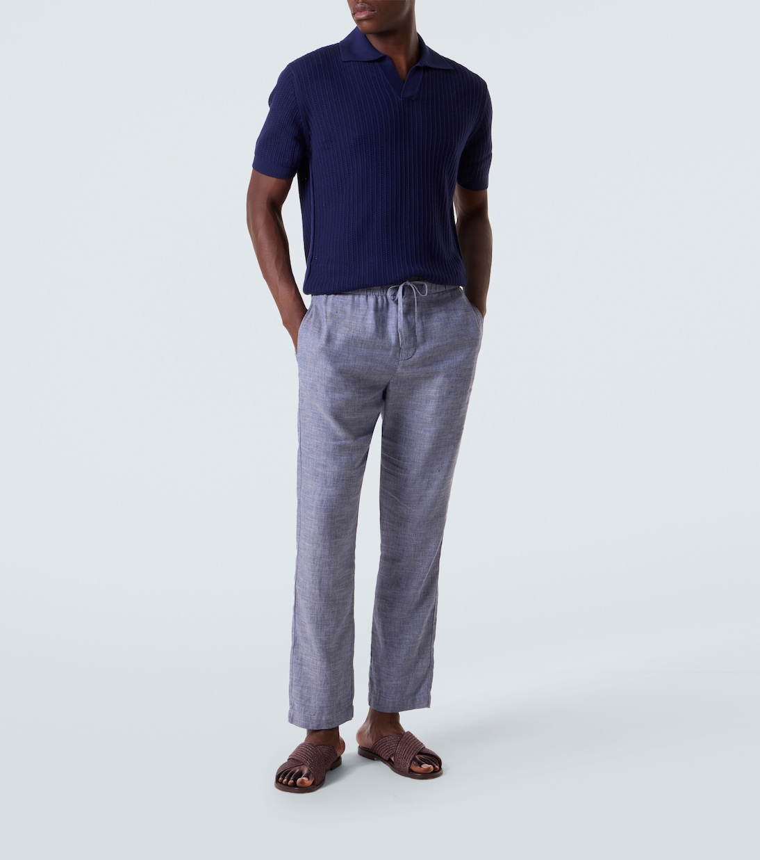 Pantalones rectos Oscar de lino y algodón | Frescobol Carioca