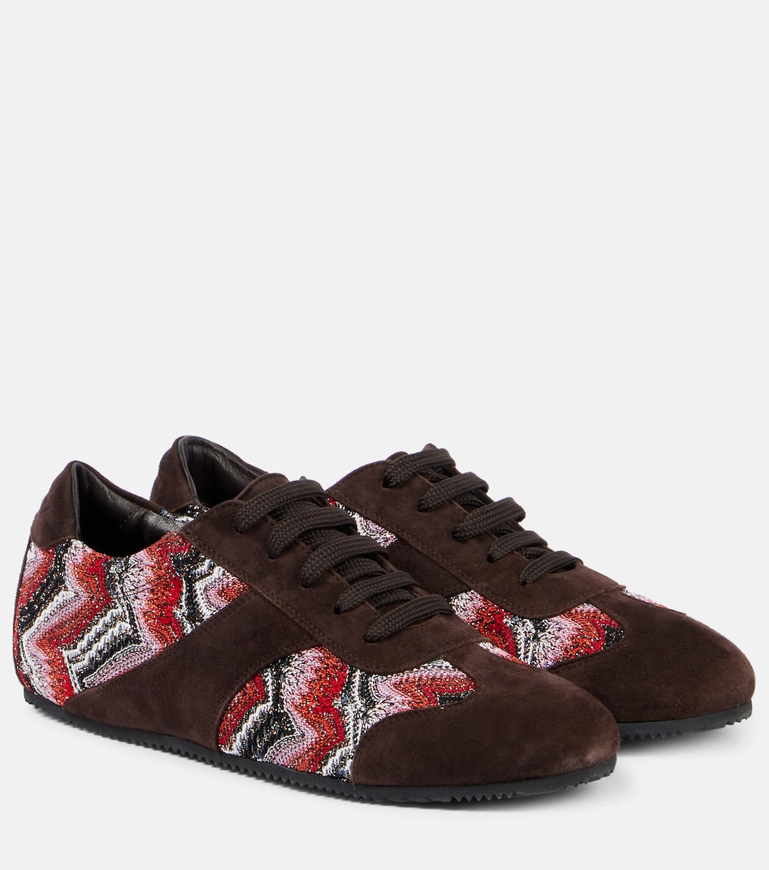 Lamé-trimmed suede sneakers | Missoni