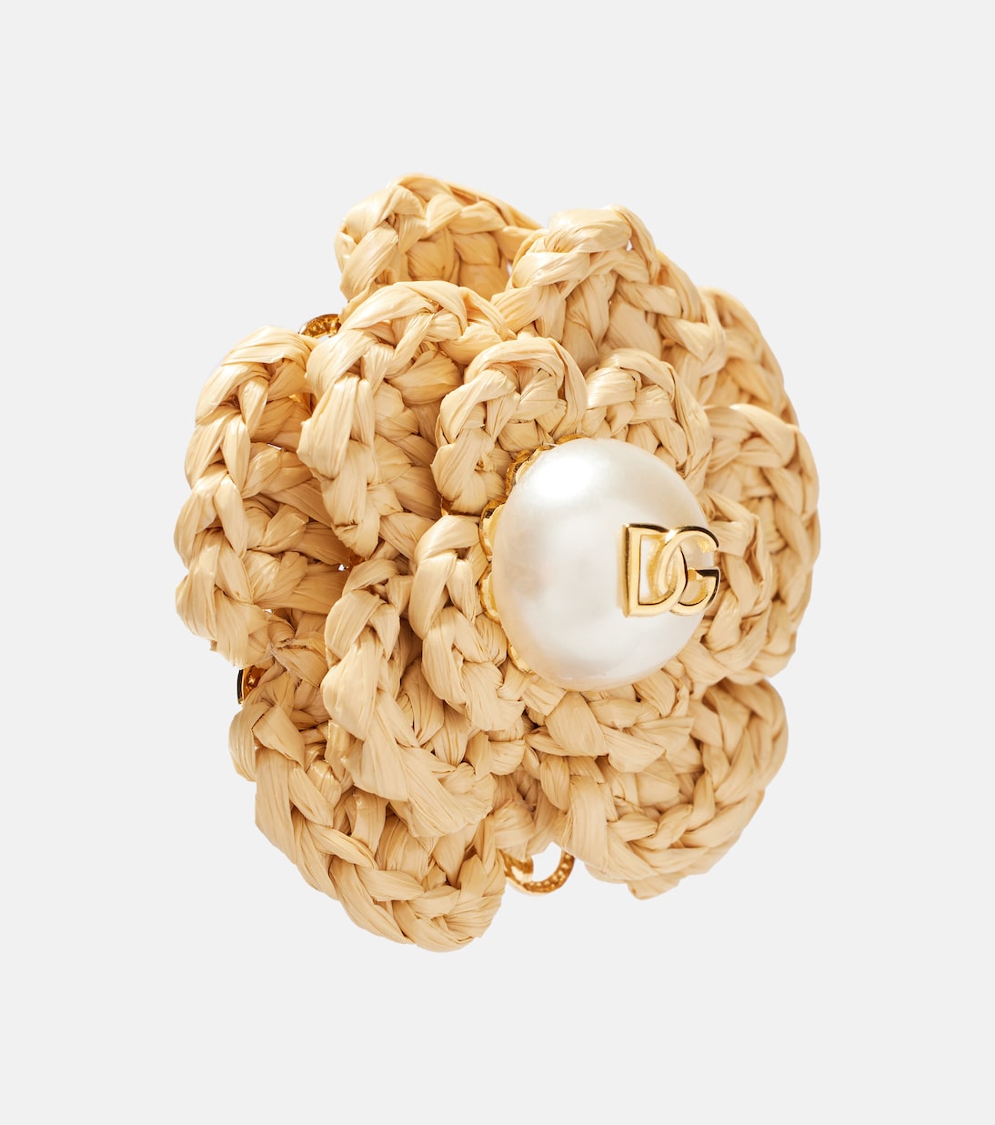 DG raffia-effect clip-on earrings | Dolce&Gabbana
