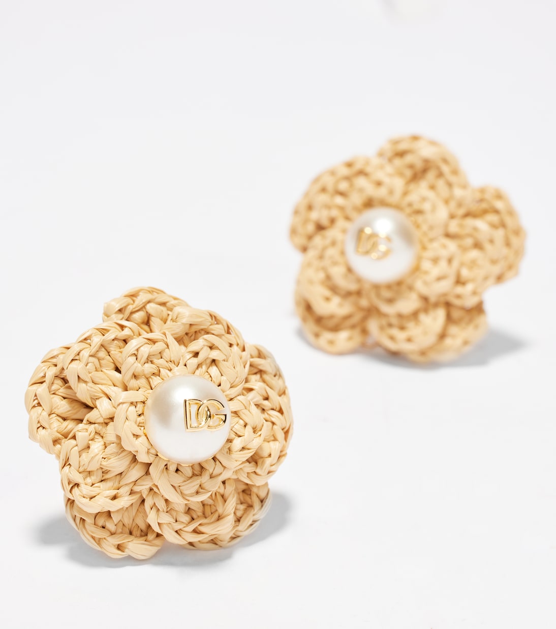 DG raffia-effect clip-on earrings | Dolce&Gabbana