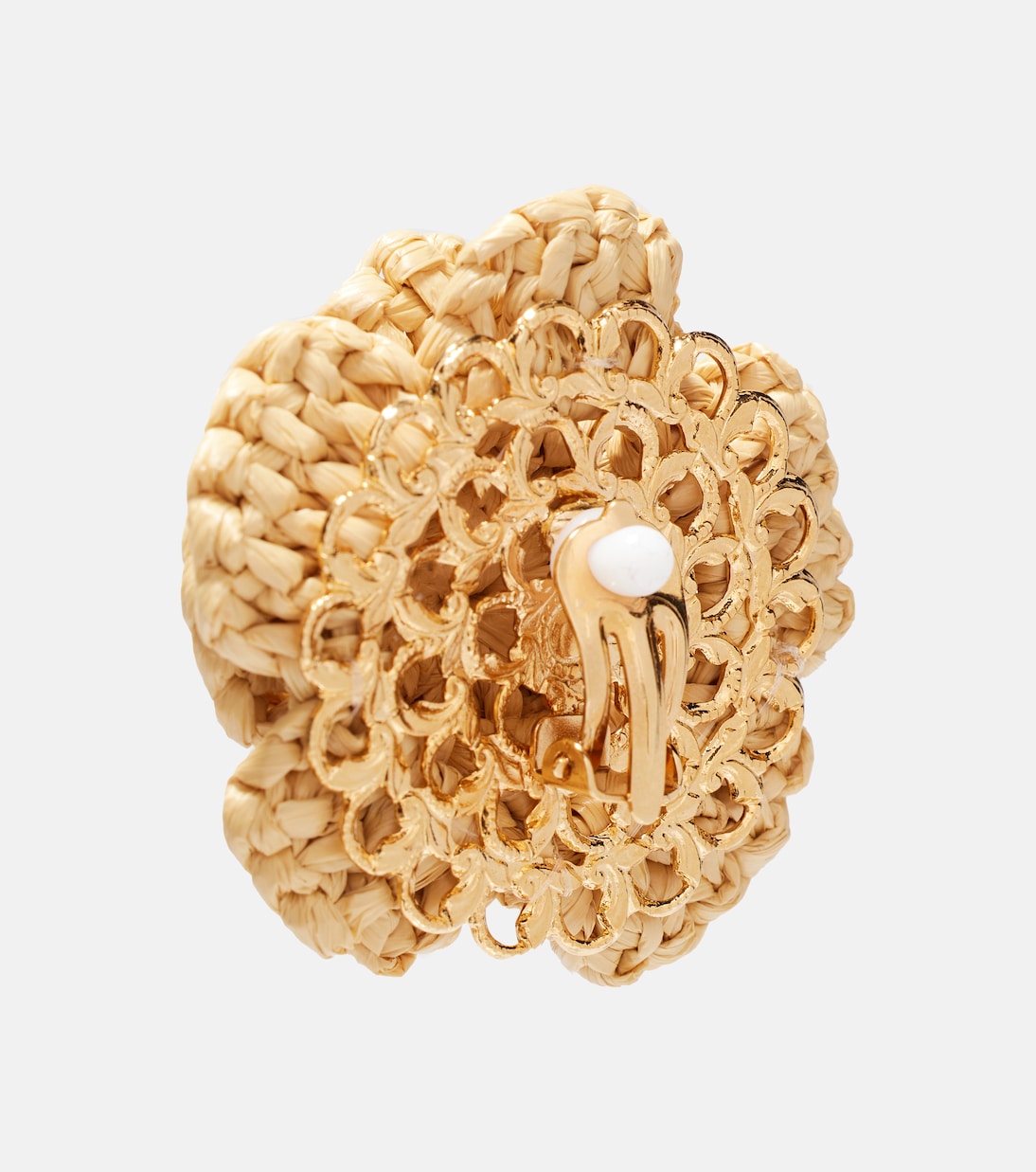 DG raffia-effect clip-on earrings | Dolce&Gabbana