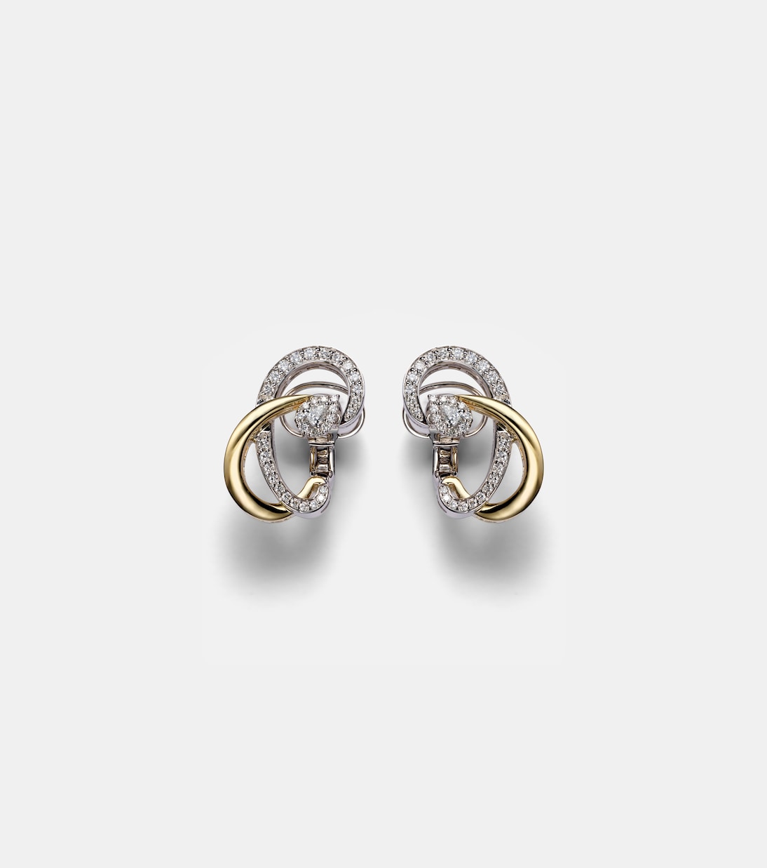 Pendientes Golden Strada de oro de 18 ct con diamantes | Yeprem