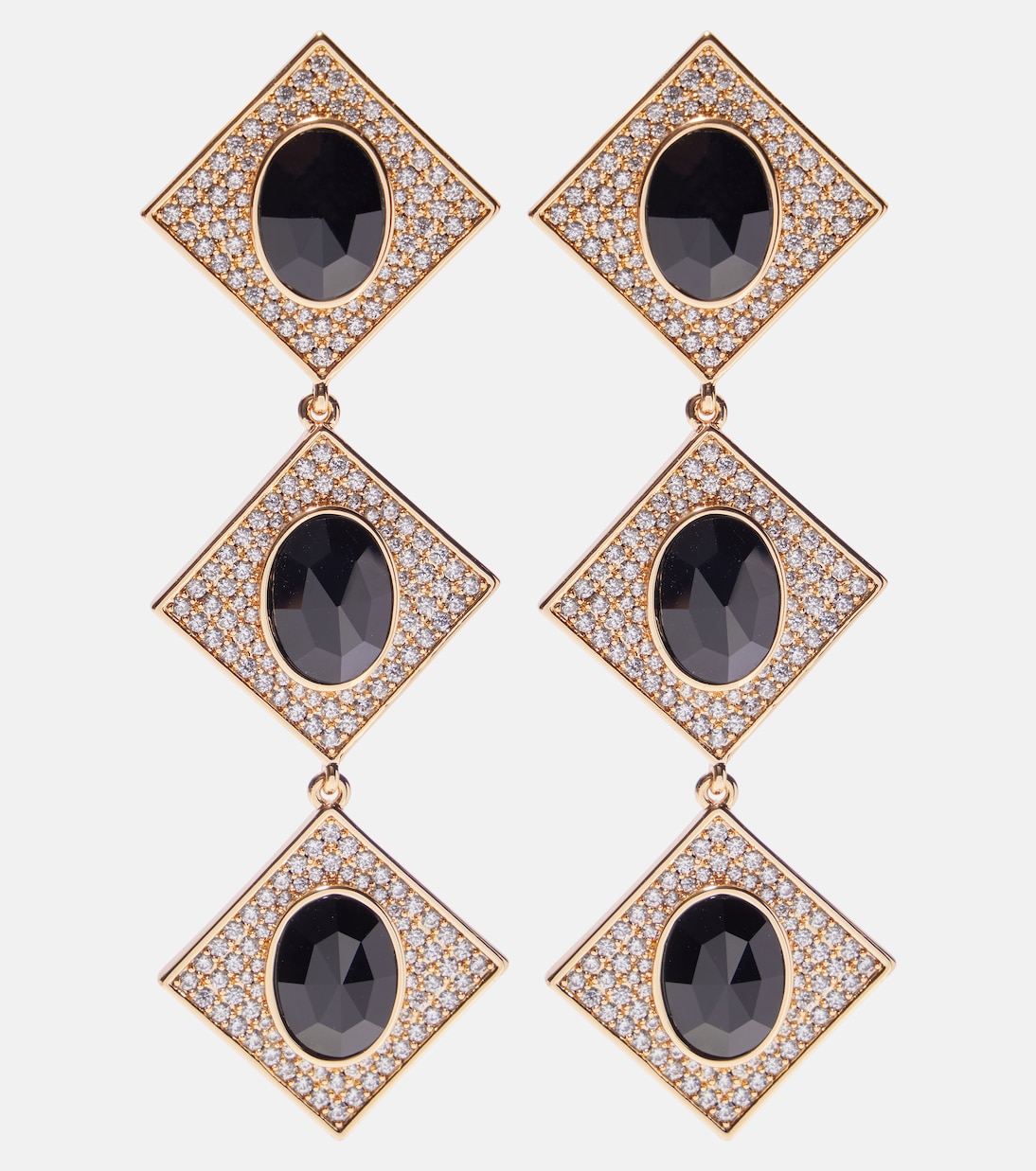 Crystal-embellished drop earrings | Self-Portrait