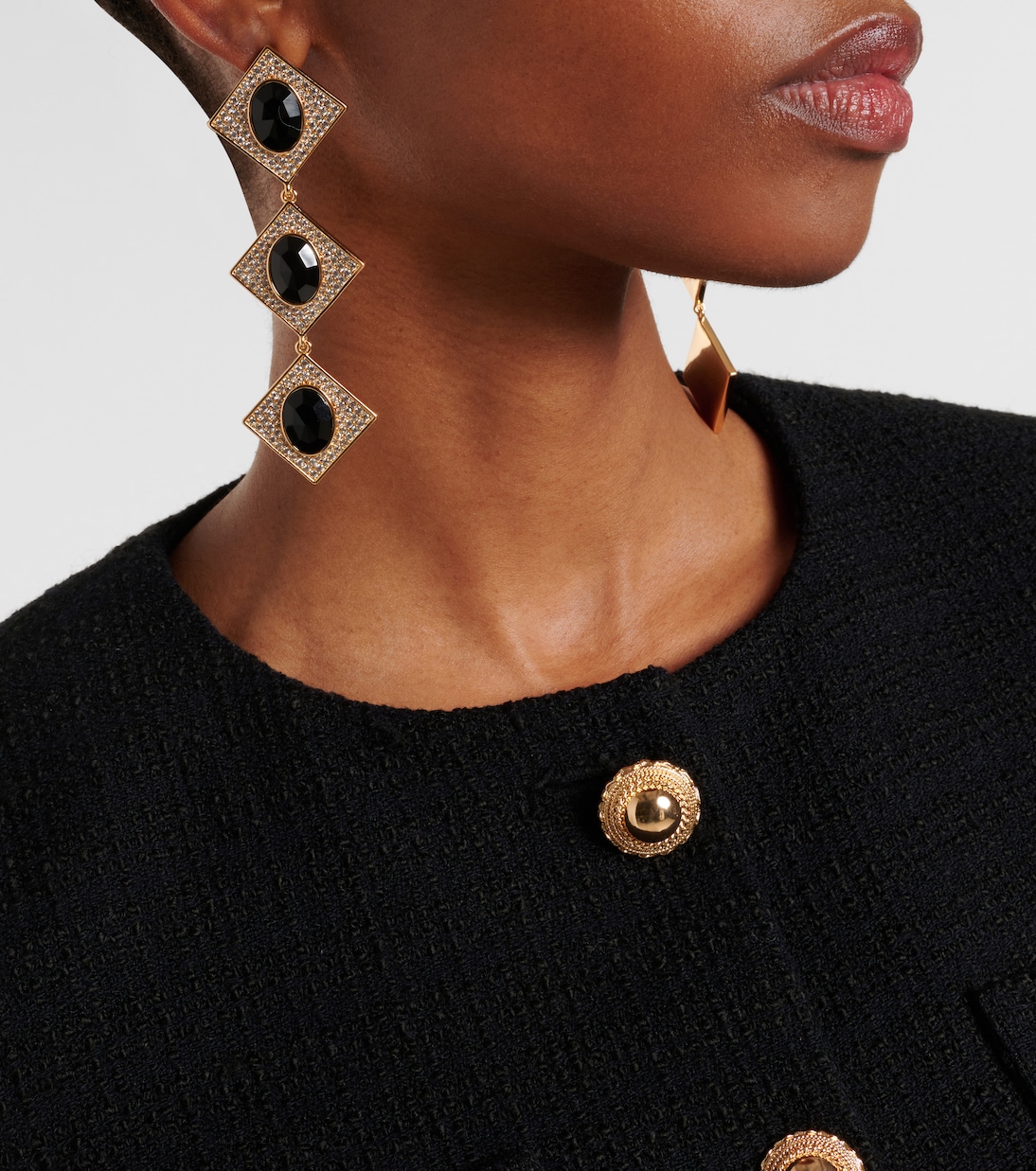 Crystal-embellished drop earrings | Self-Portrait