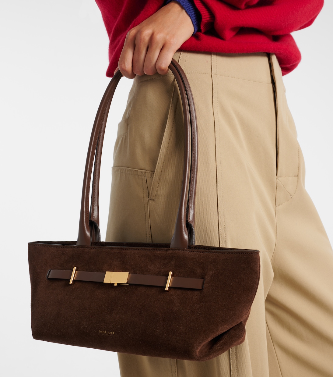Schultertasche New York aus Veloursleder | DeMellier