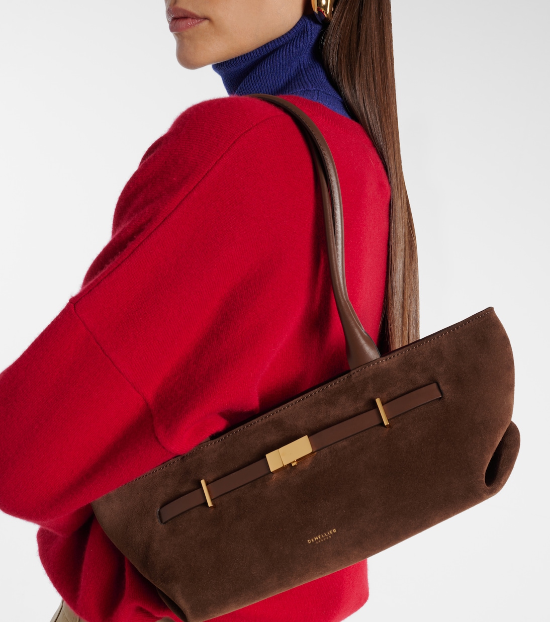 Schultertasche New York aus Veloursleder | DeMellier