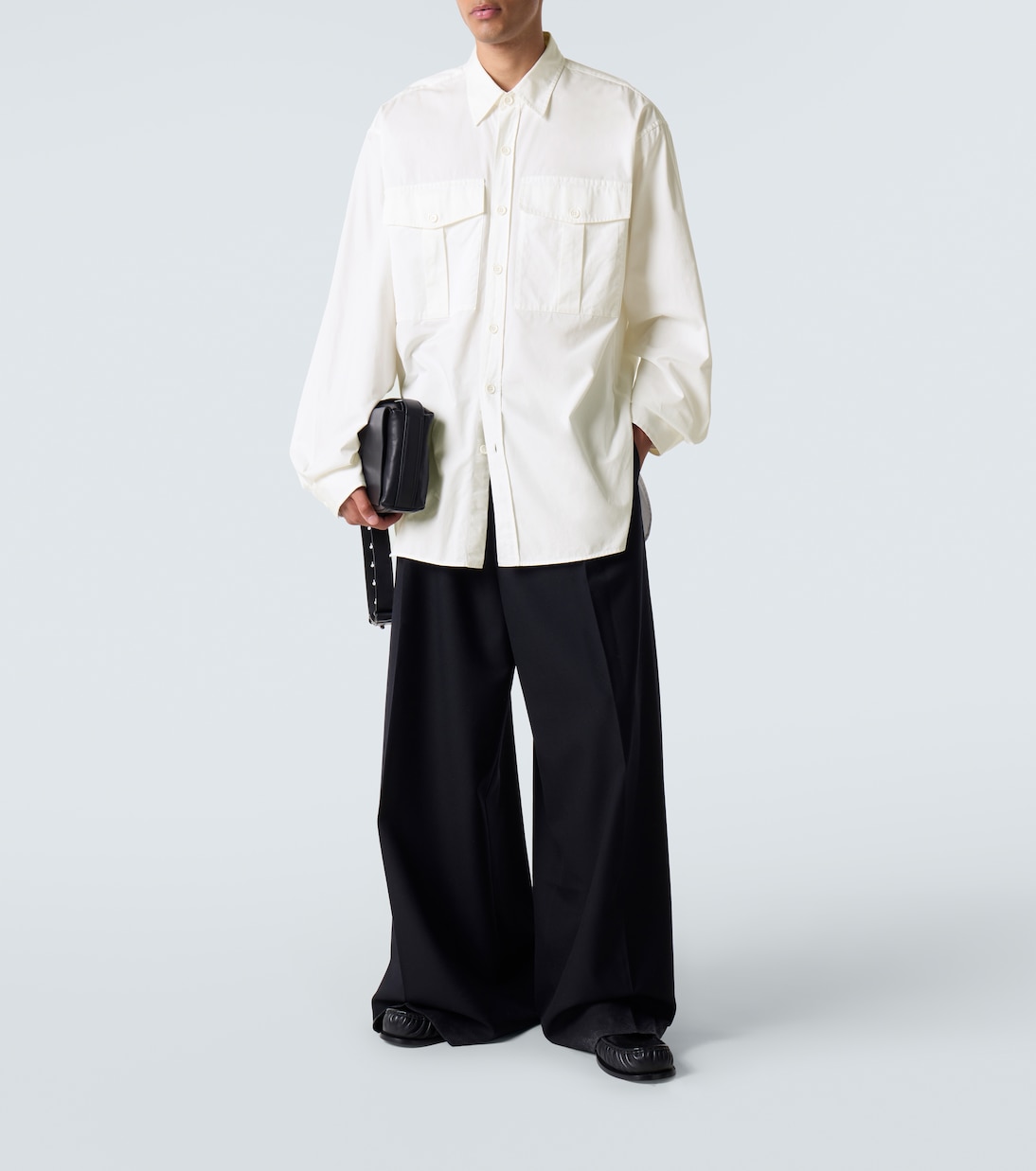 Camisa oversized de sarga de algodón  | Dries Van Noten