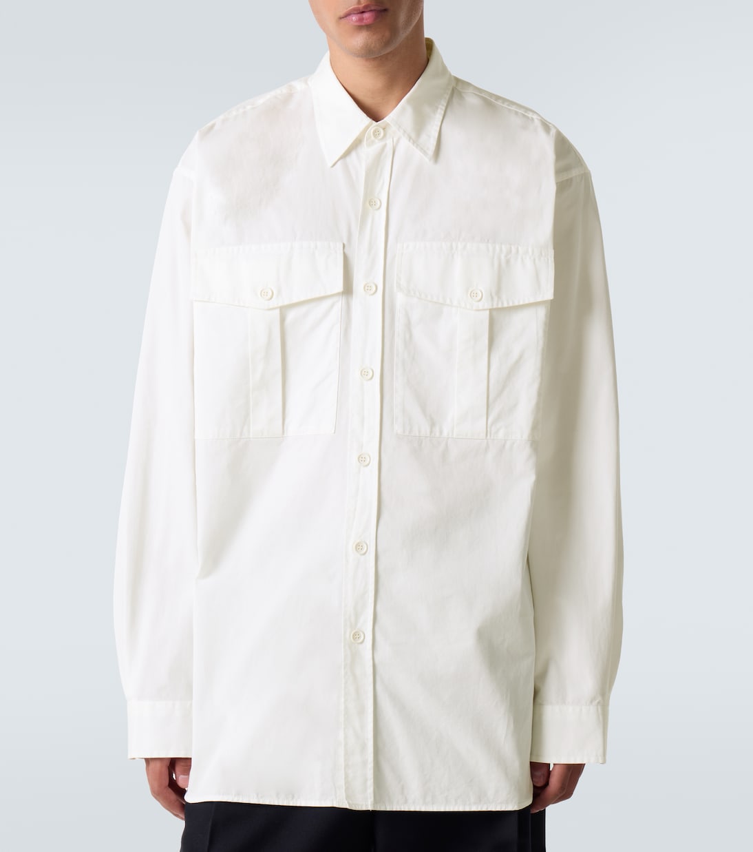 Camisa oversized de sarga de algodón  | Dries Van Noten