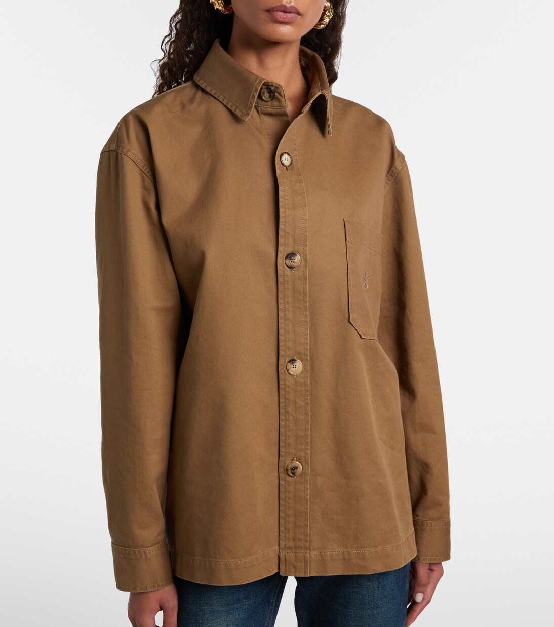 Surchemise Cassandre en coton et lin | Saint Laurent