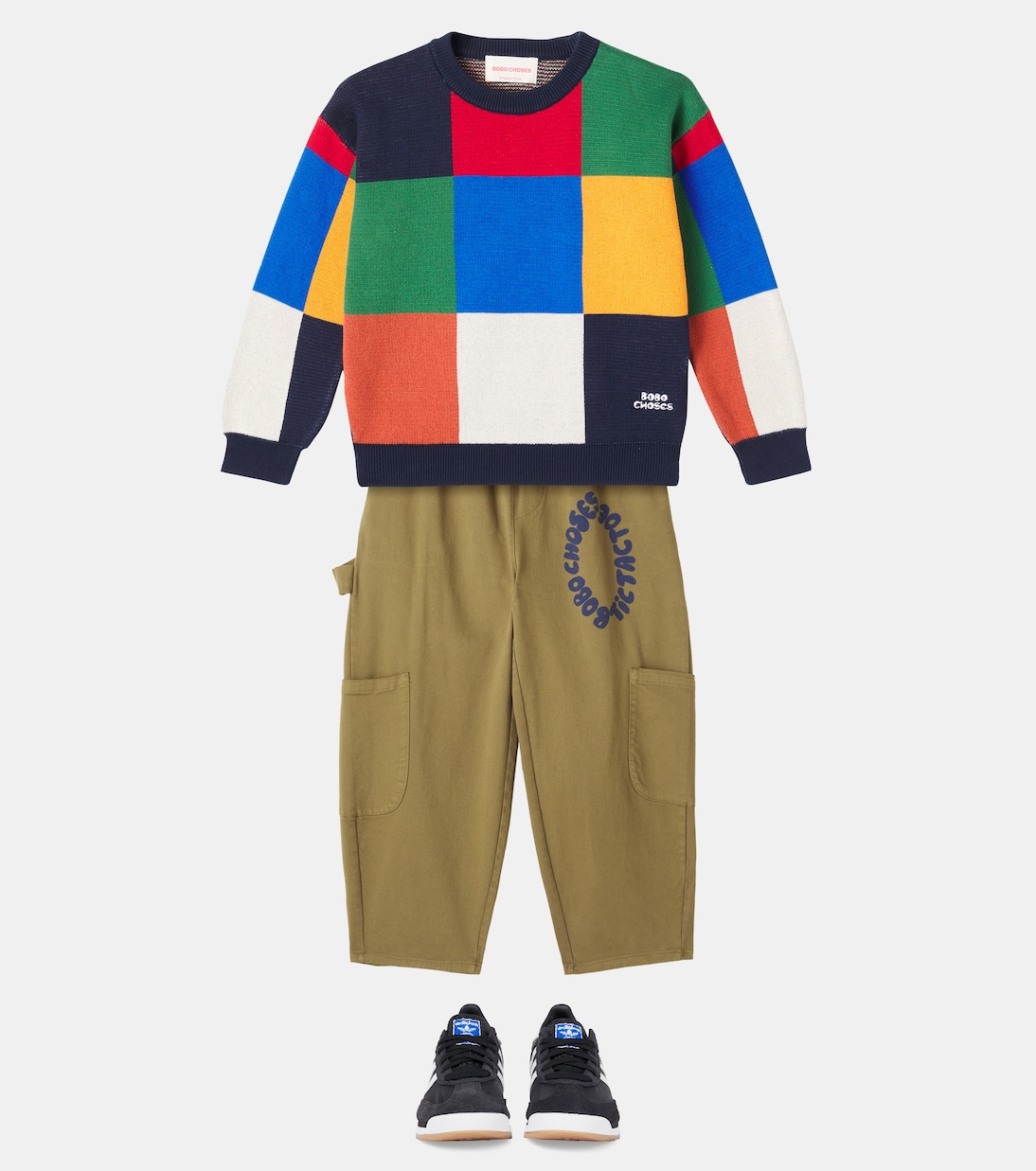 Pull Multicolor Tiles en coton | Bobo Choses