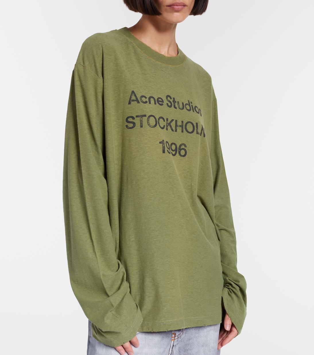 Logo printed cotton and hemp T-shirt | Acne Studios