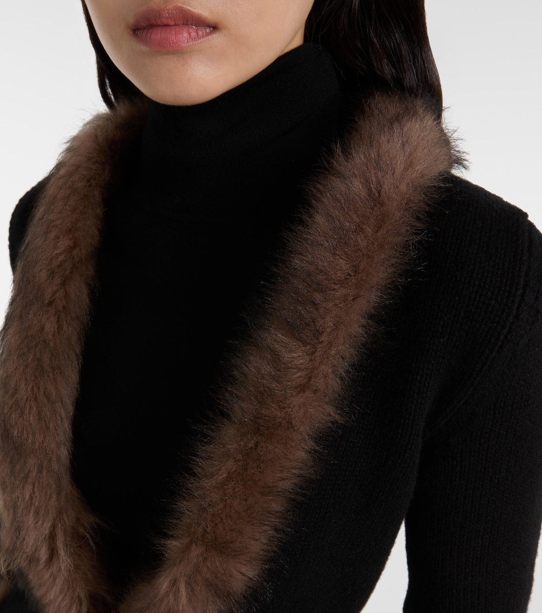 Shearling-trimmed cashmere jacket | Valentino